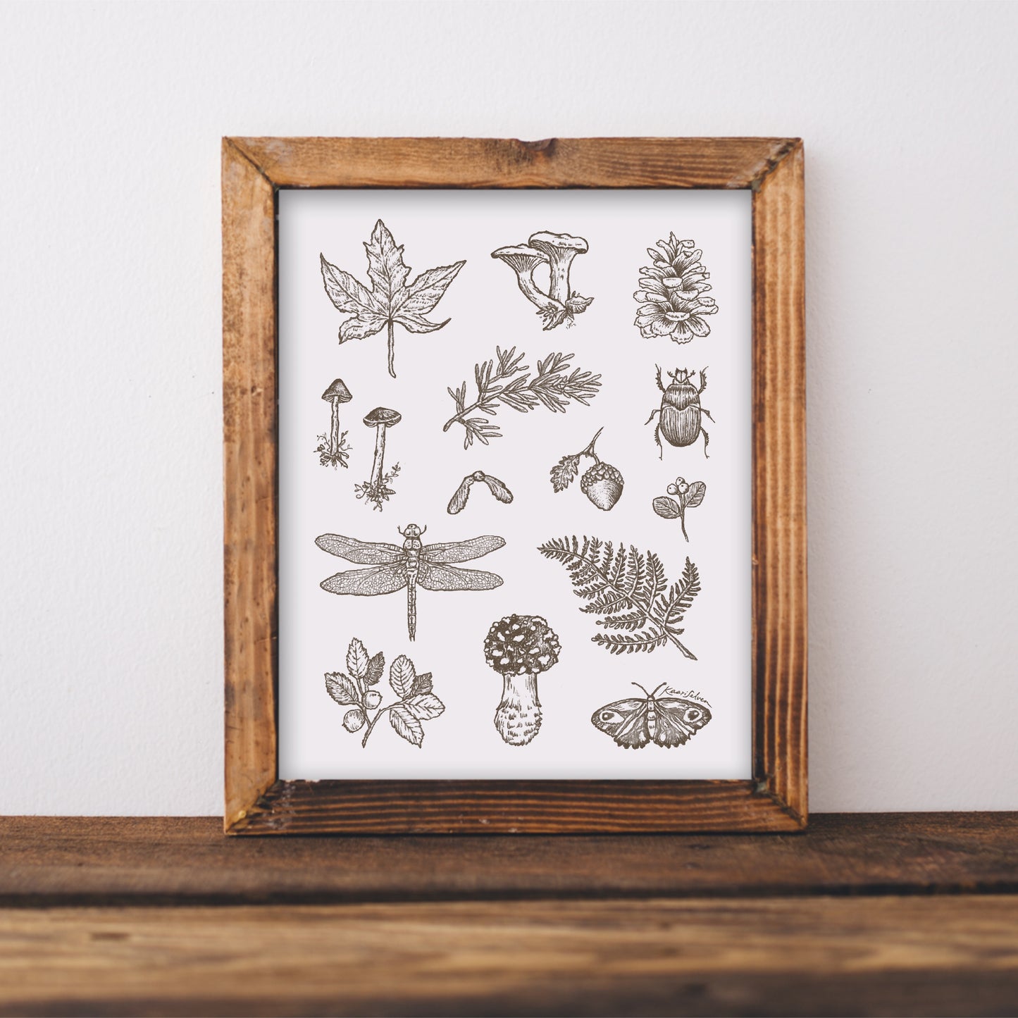 Autumn Forest Drawings Art Print