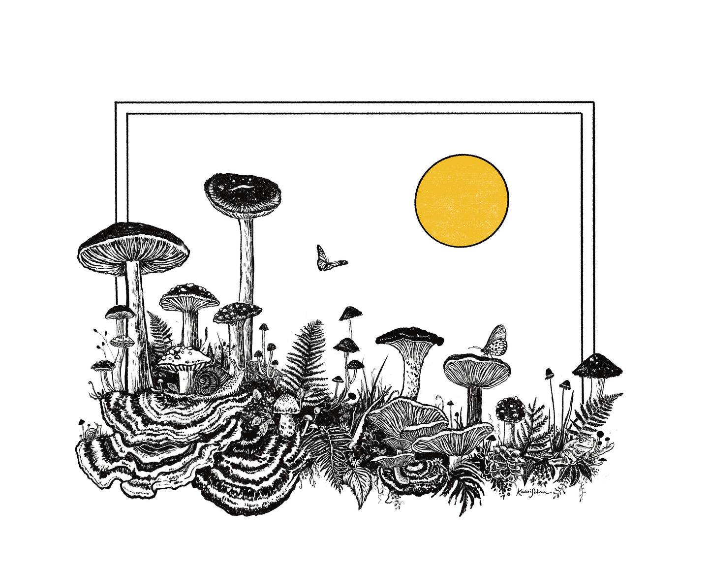 Garden of Mushrooms II Art Print