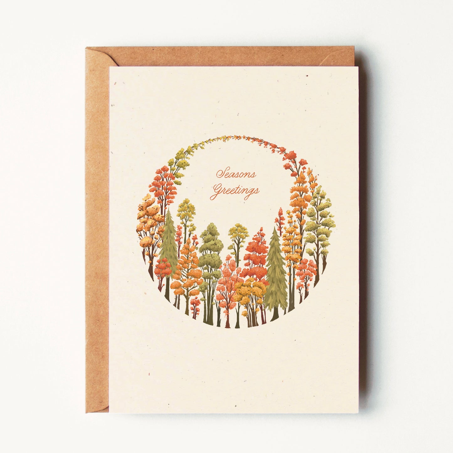 Season's Greetings - Autumn Forest Ring - Greeting Card