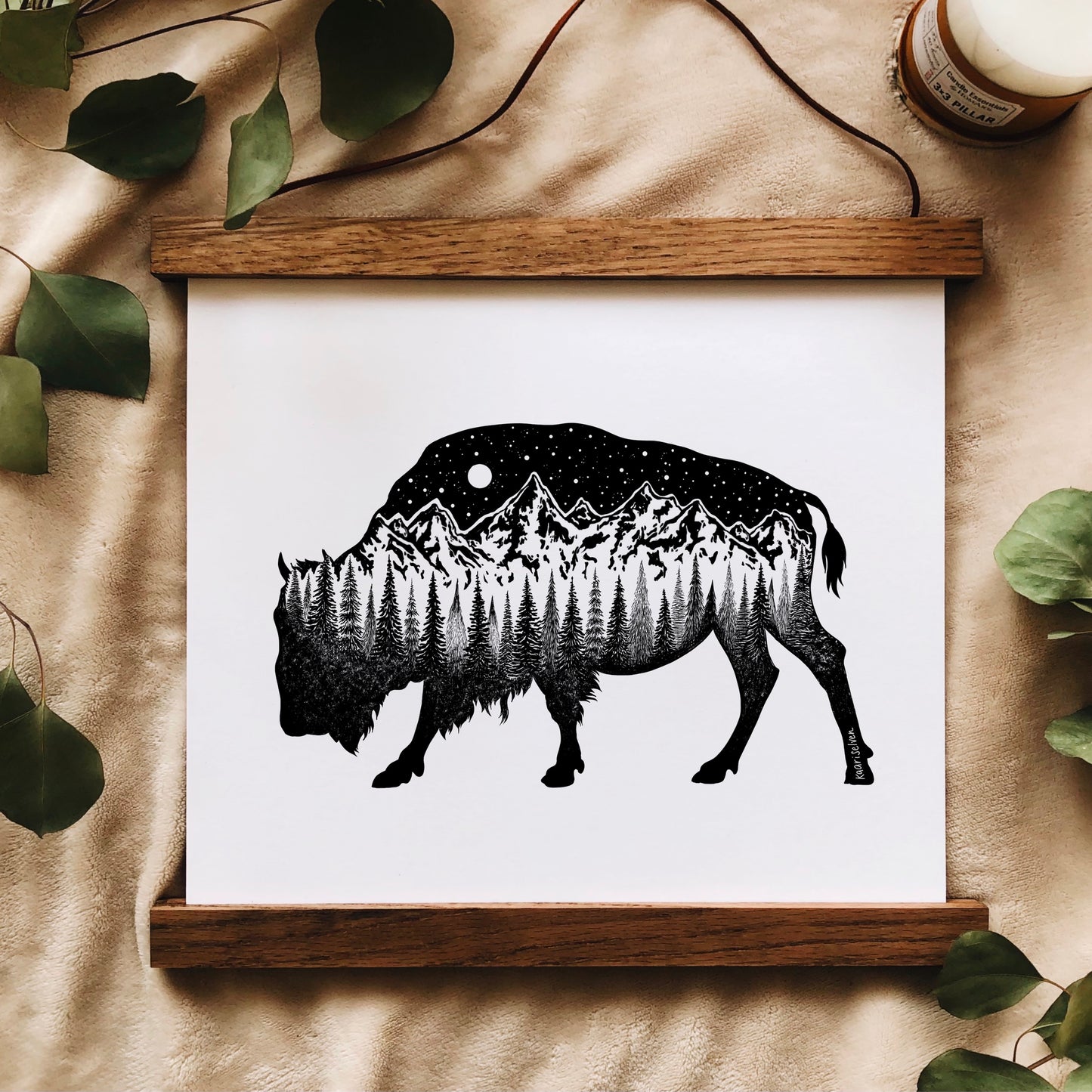Mountain Buffalo Art Print