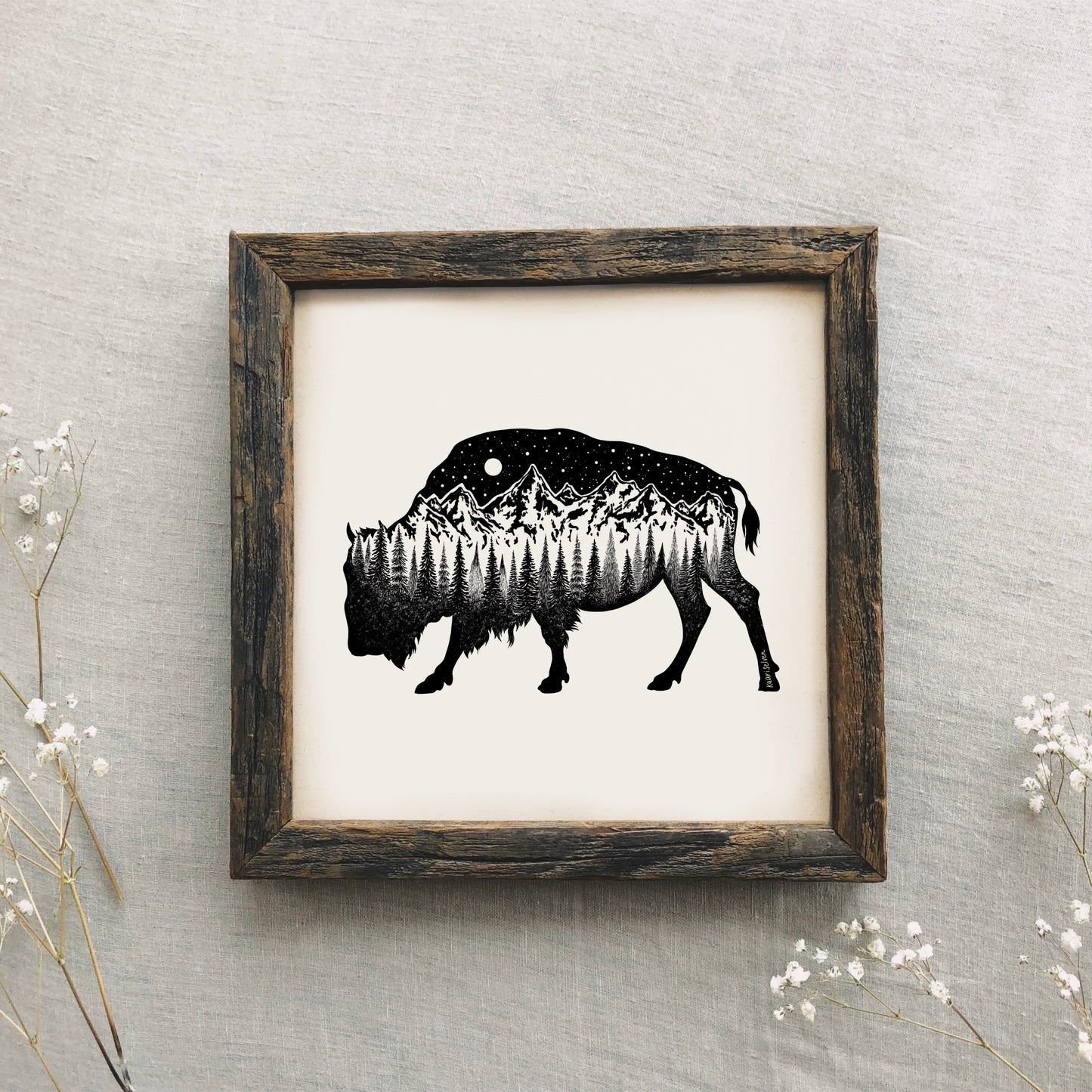 Mountain Buffalo Art Print