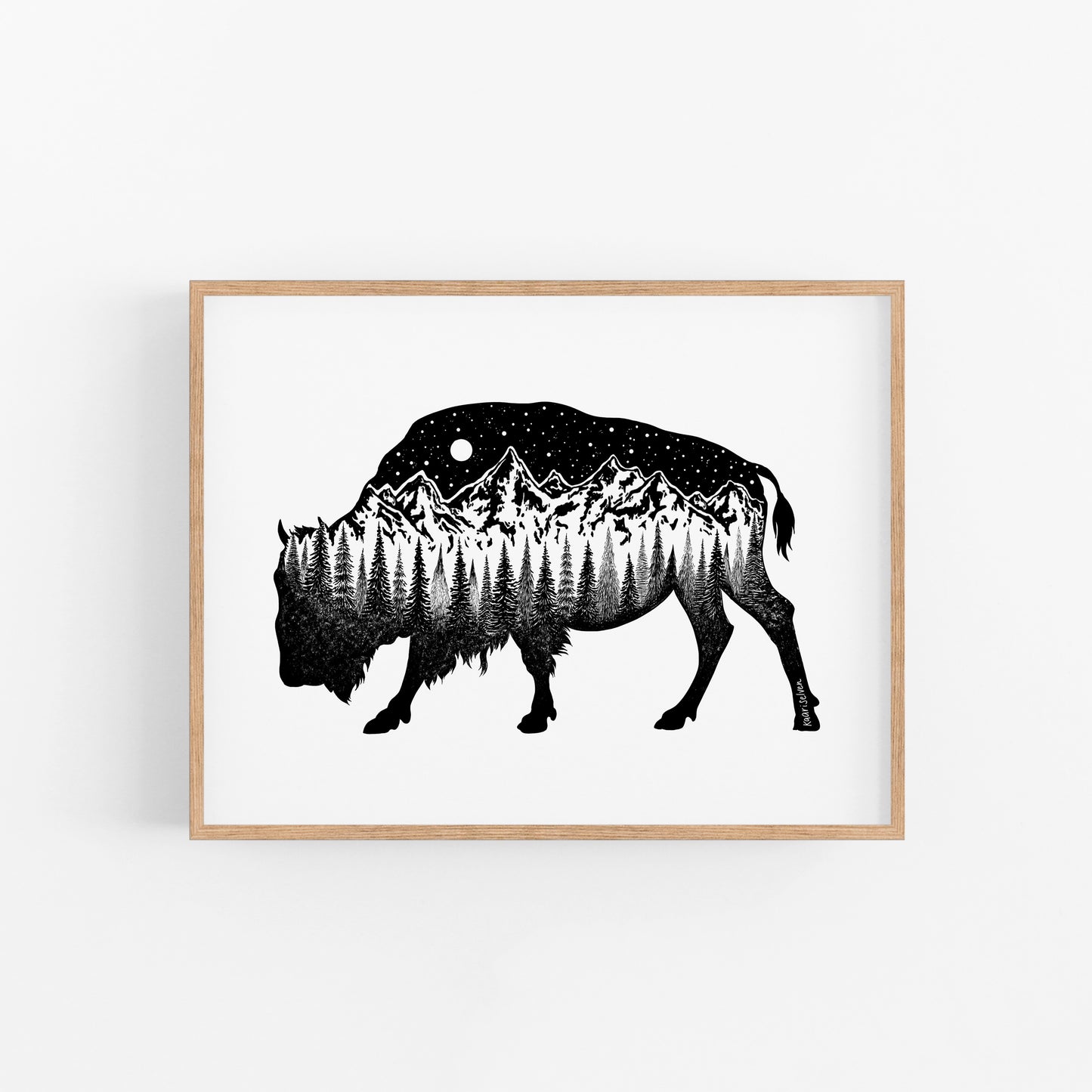 Mountain Buffalo Art Print