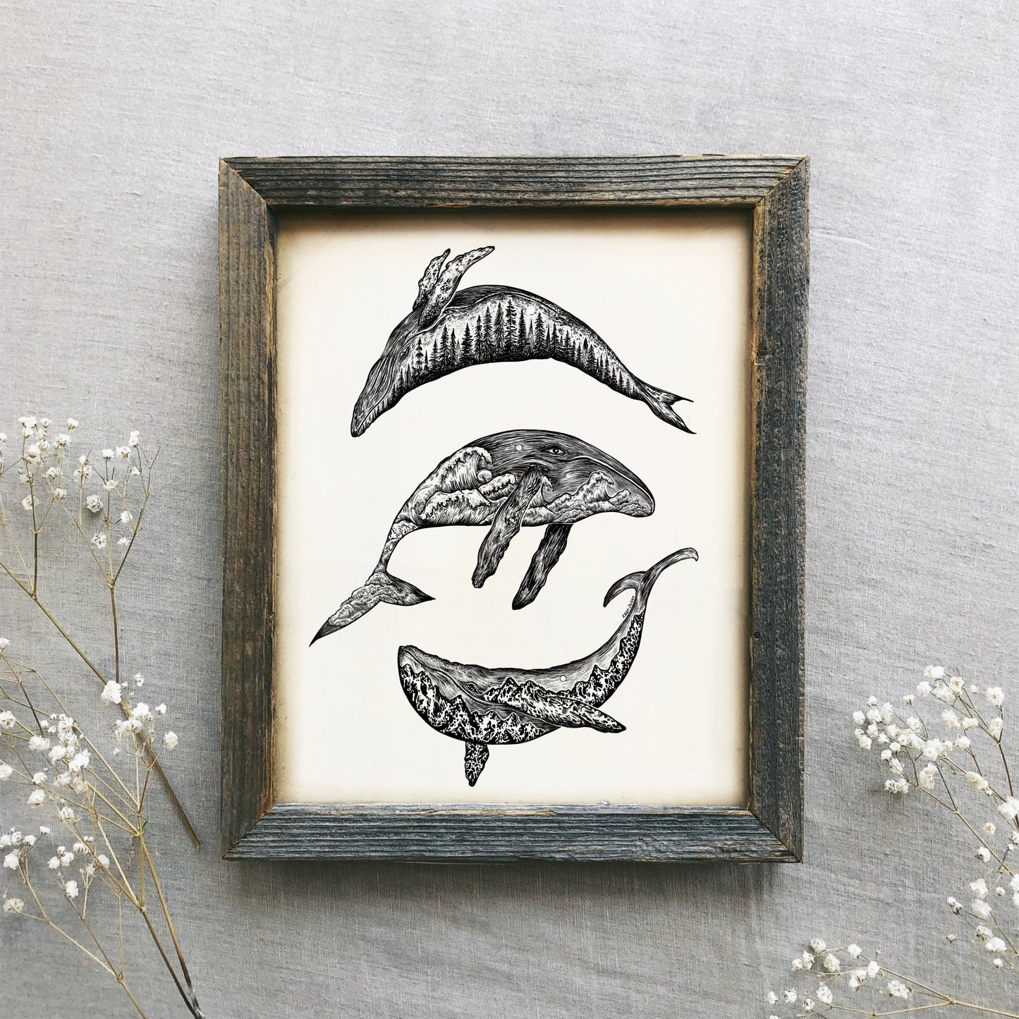 Whales Art Print