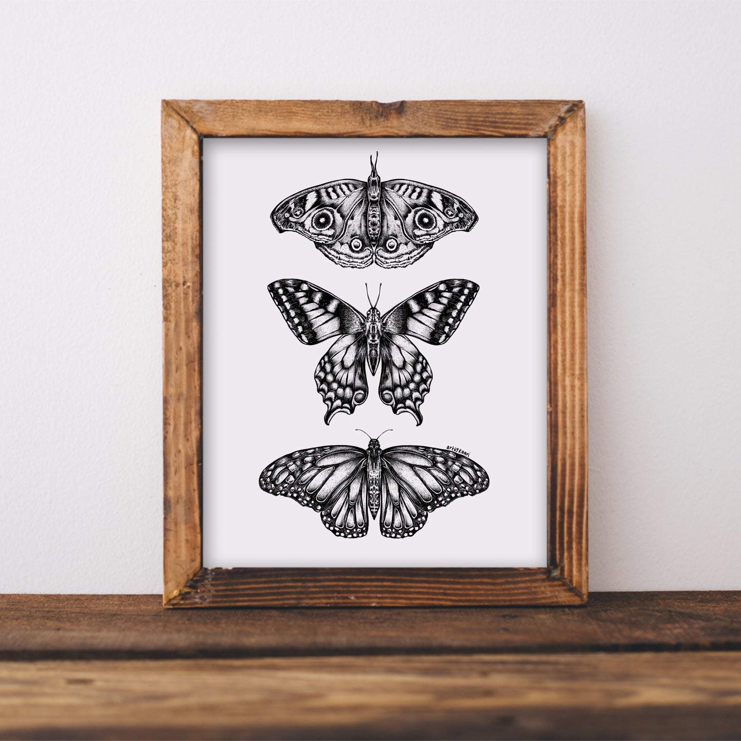 Three Butterflies Art Print