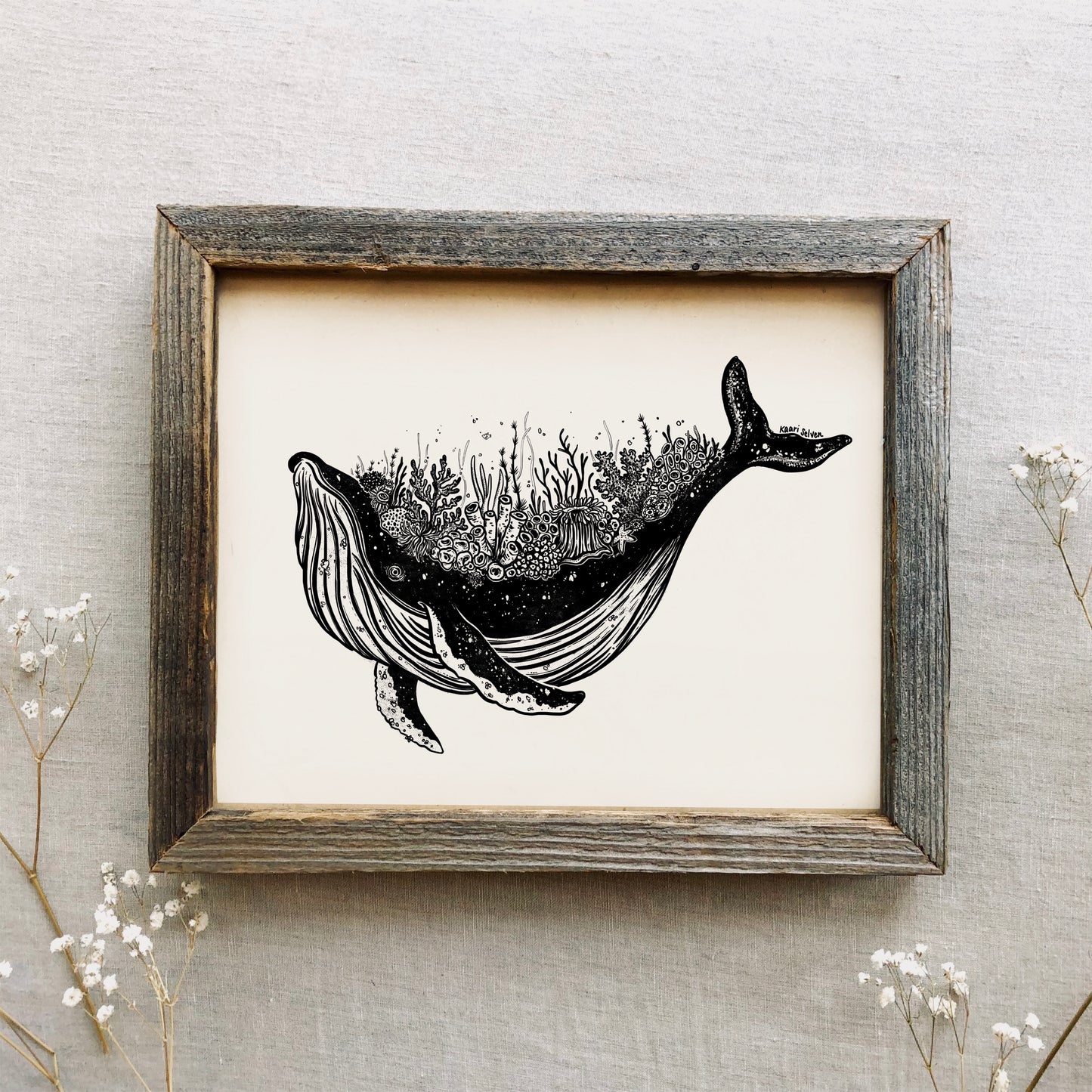 Coral Whale Art Print