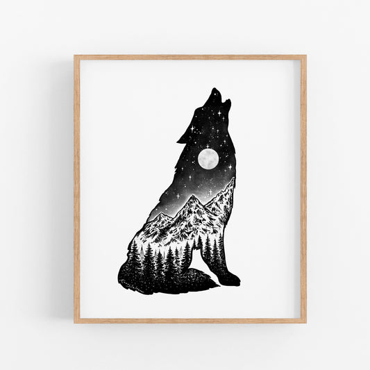 Mountain Wolf Art Print
