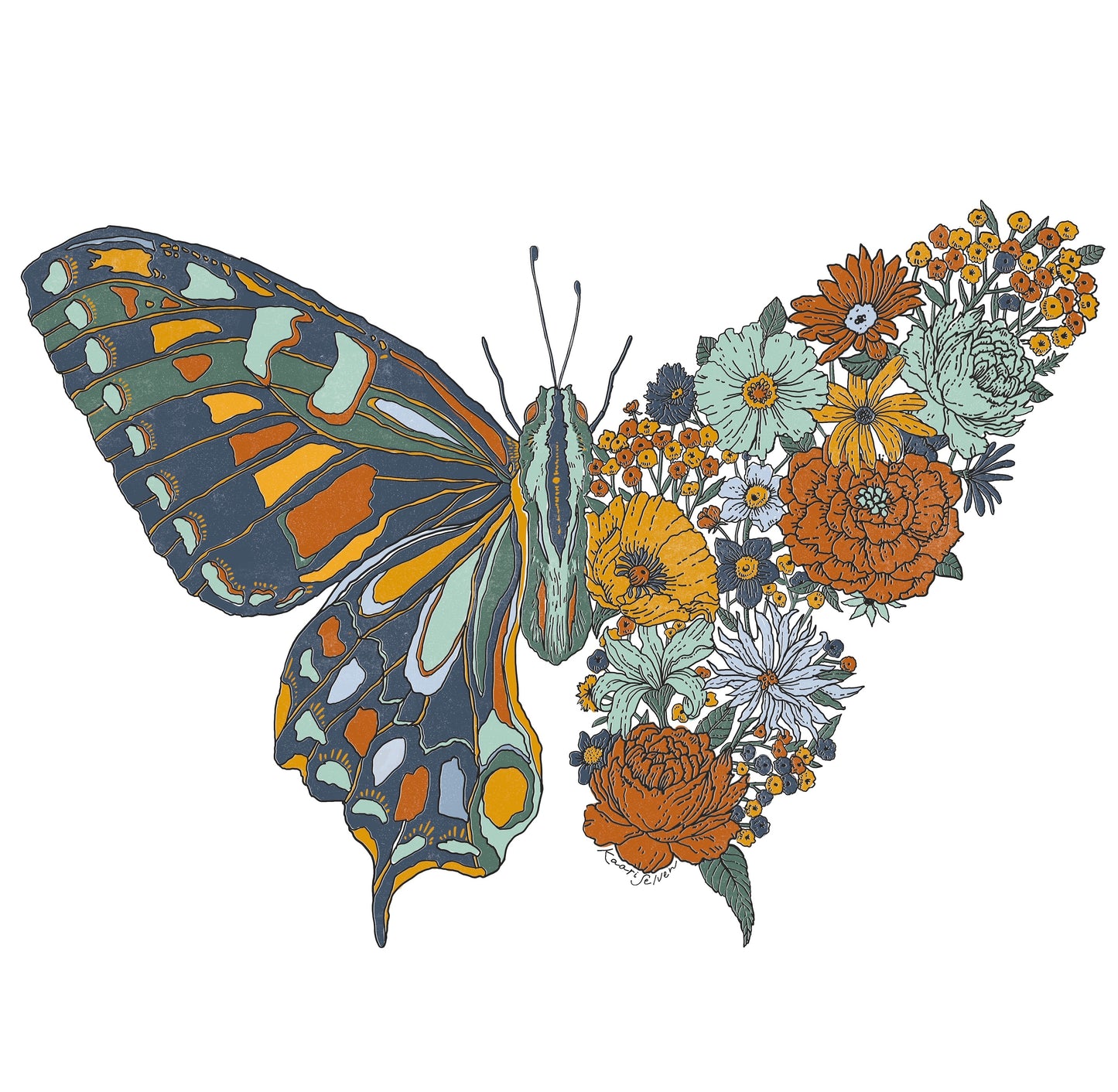 Blooming Butterfly Art Print