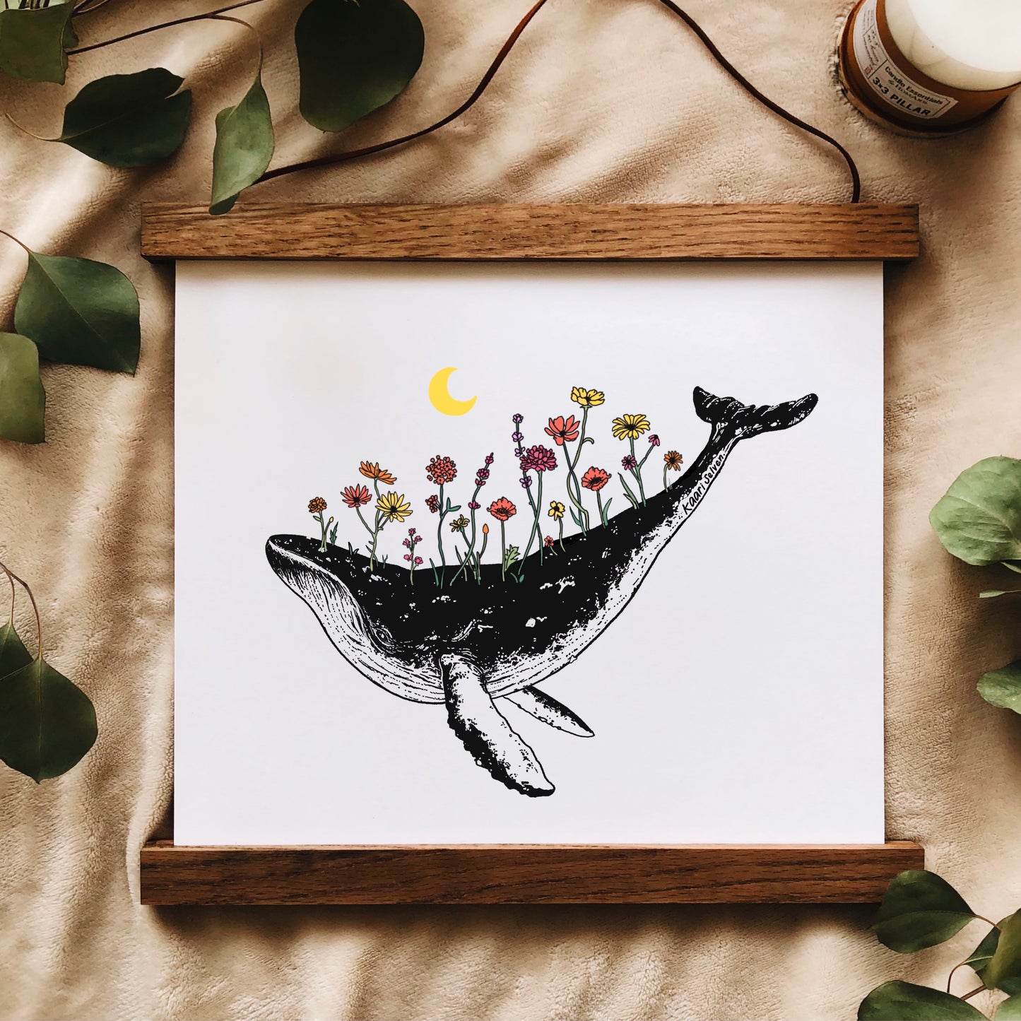 Floral Whale Art Print