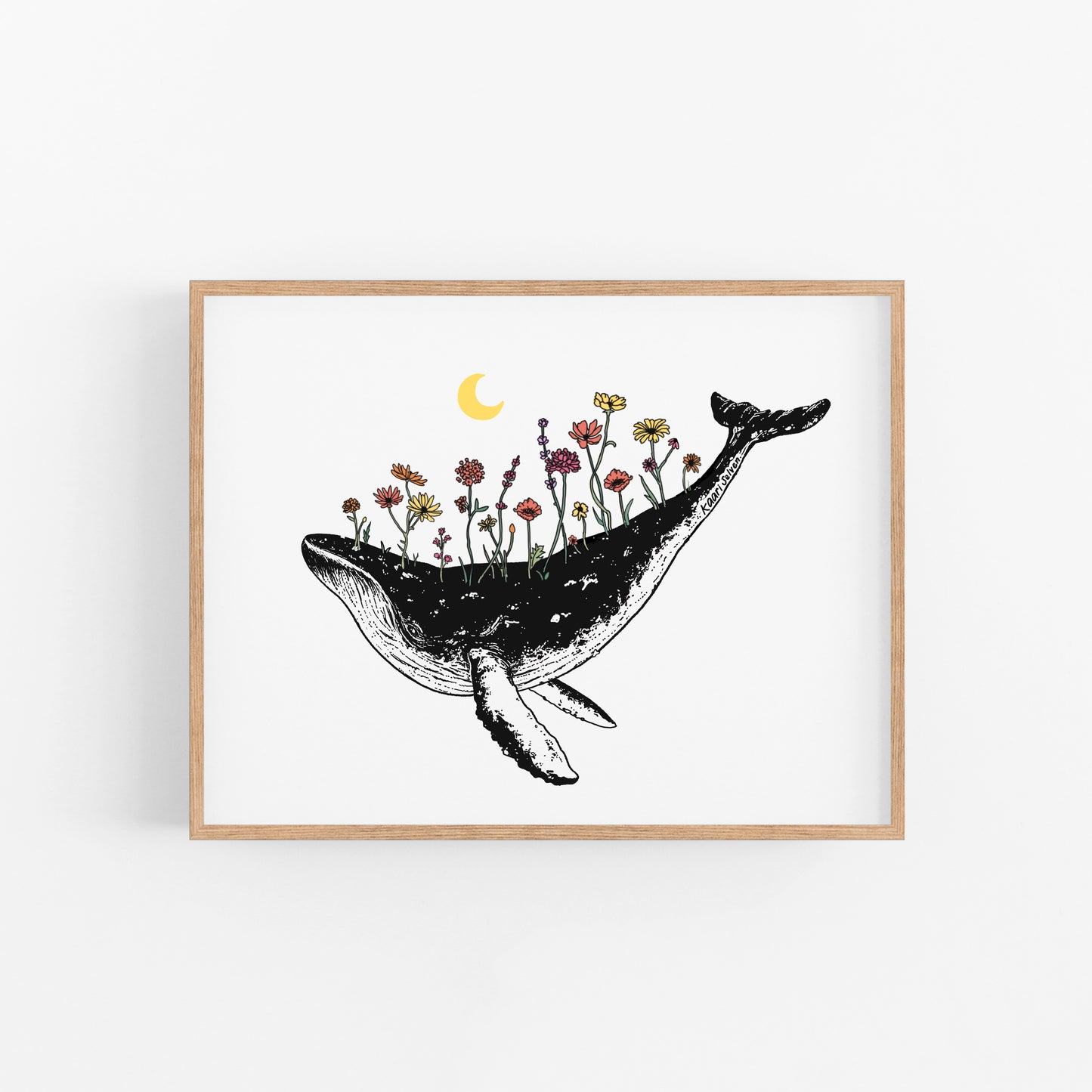 Floral Whale Art Print