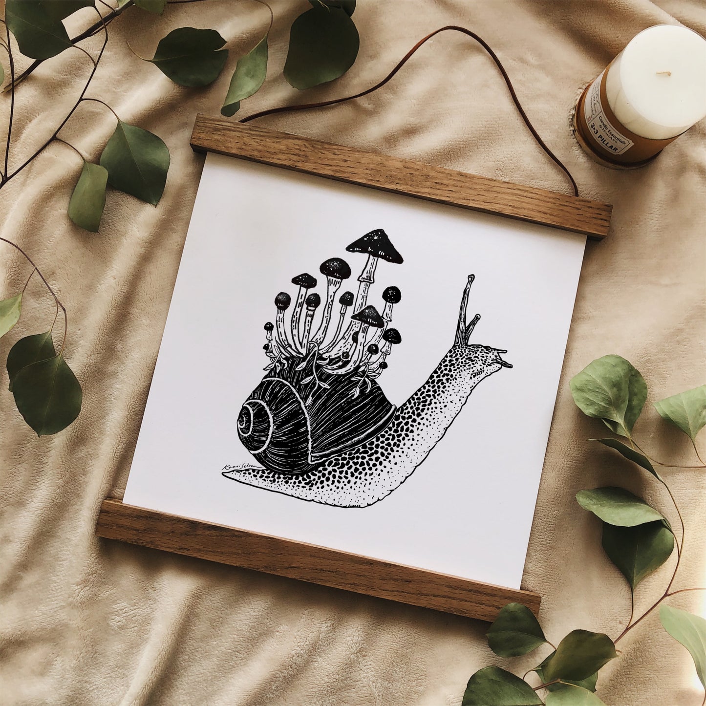 Mushroom Snail Art Print