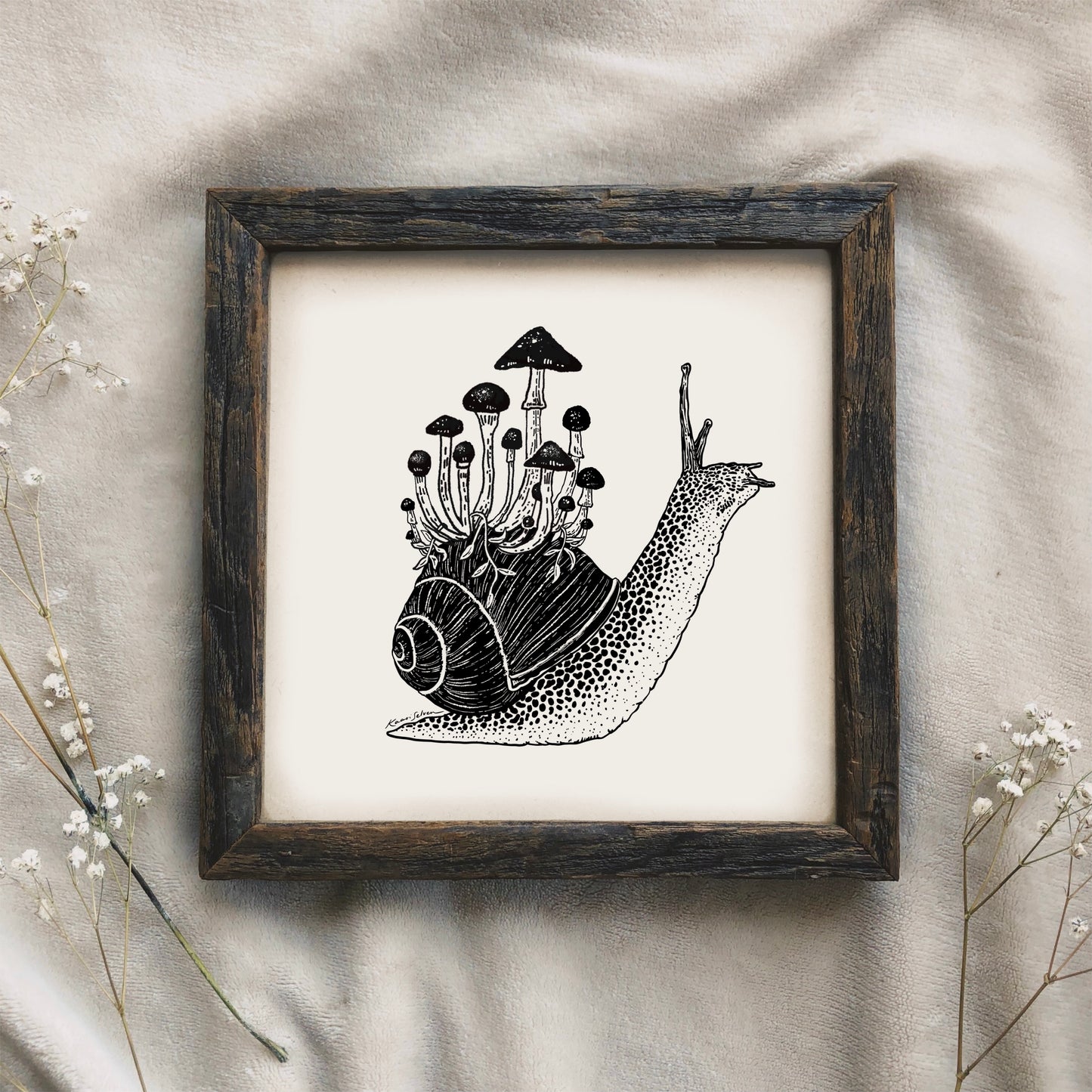 Mushroom Snail Art Print