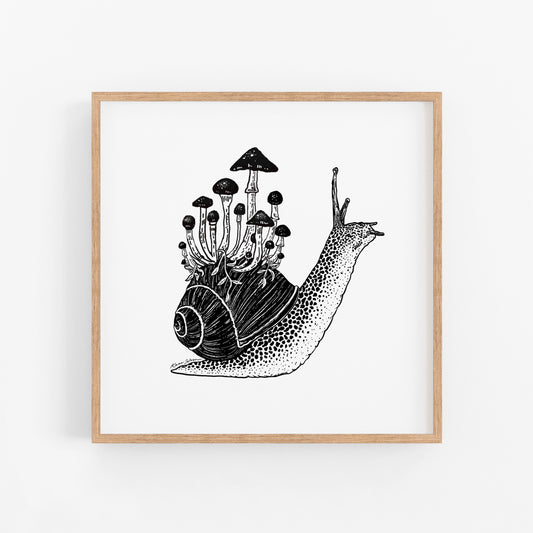 Mushroom Snail Art Print