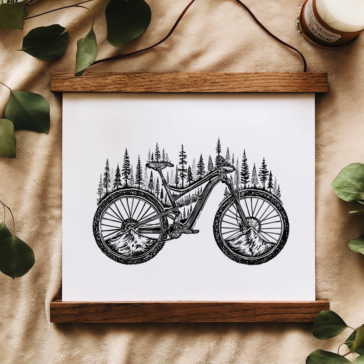 Forested Bicycle Art Print