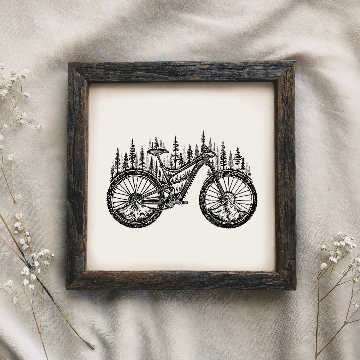 Forested Bicycle Art Print