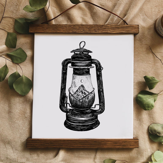 Mountain Lantern Art Print