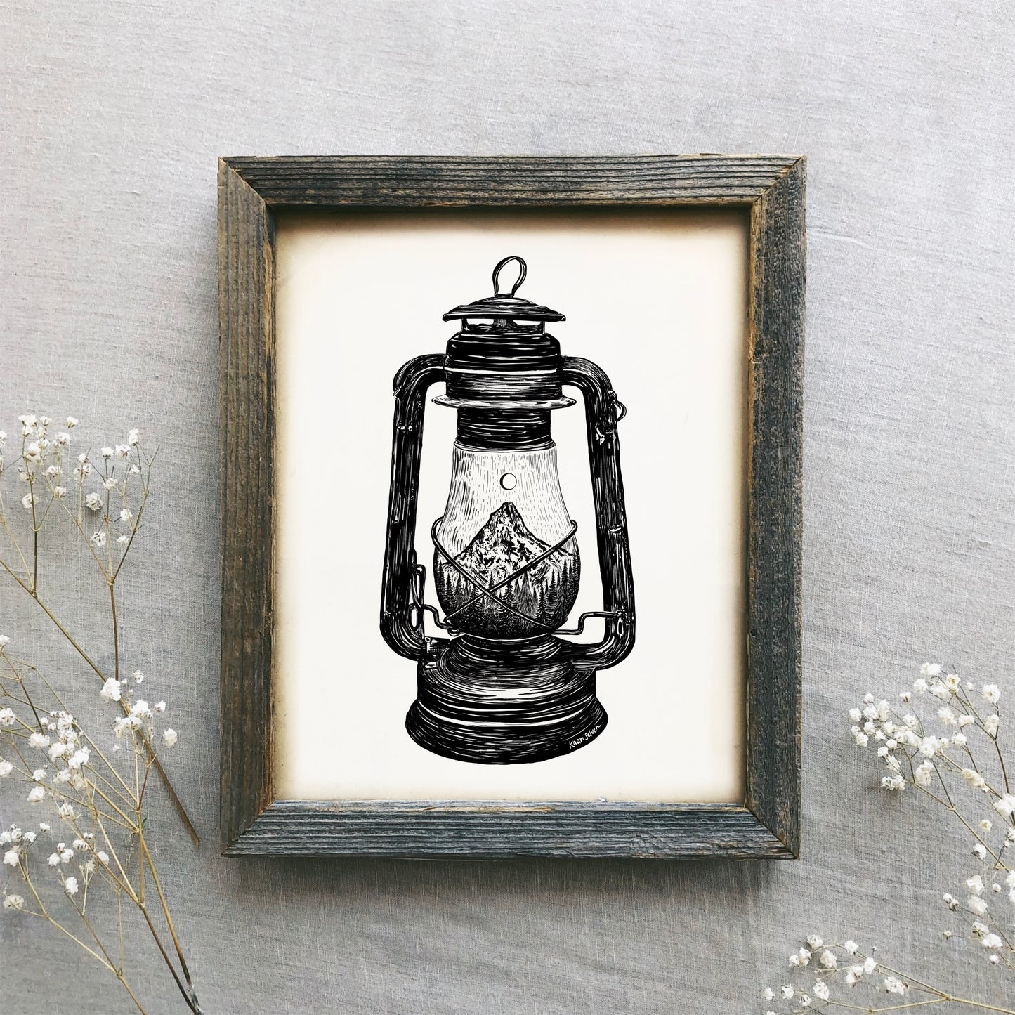 Mountain Lantern Art Print