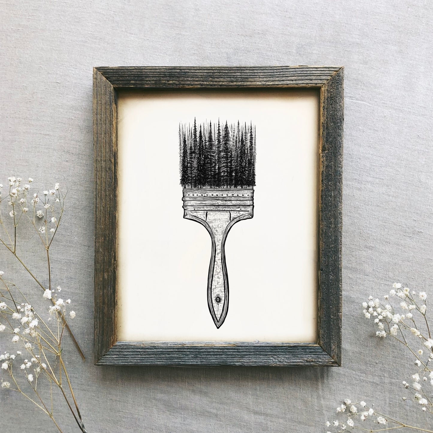 Forested Paintbrush Art Print