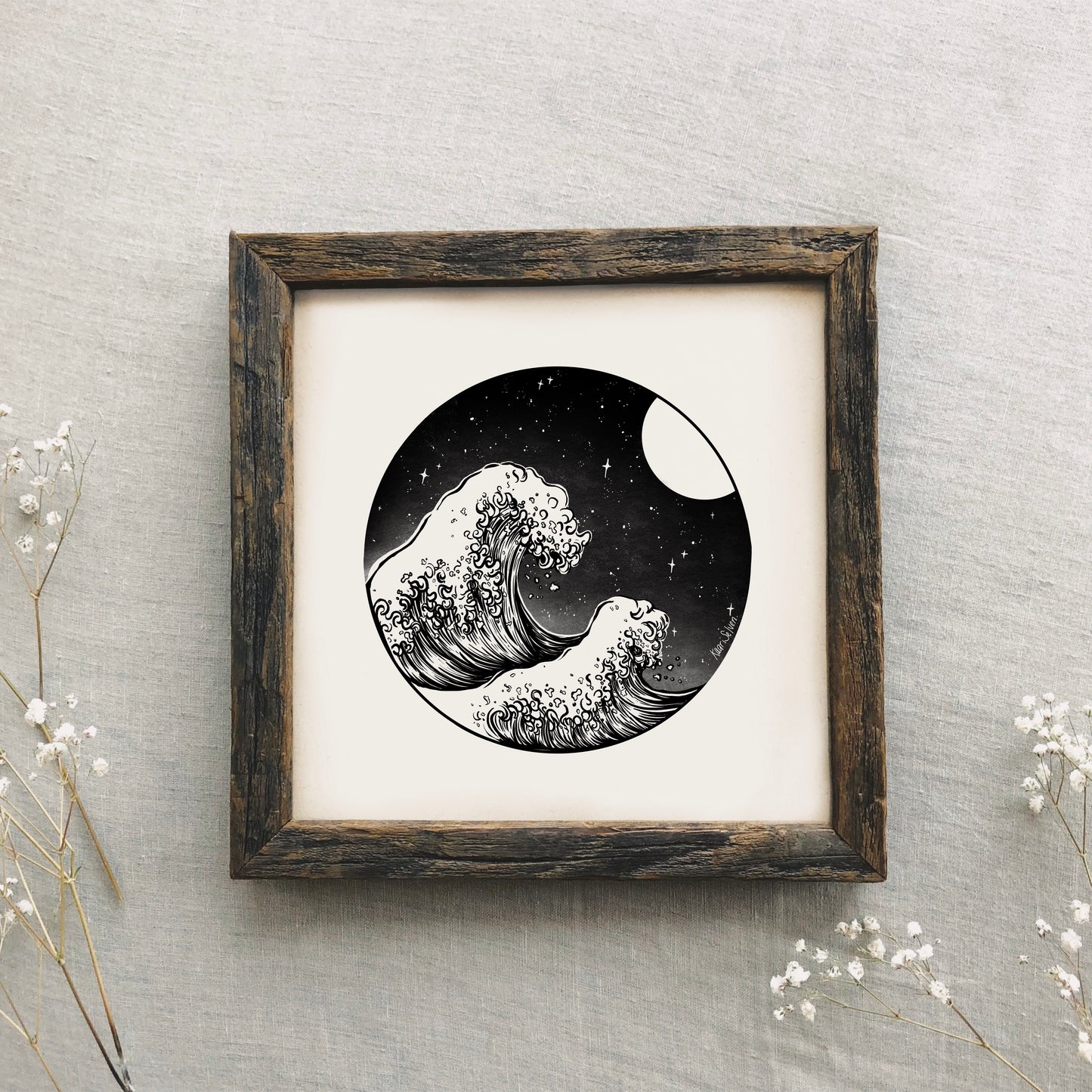 Waves + Night Sky Art Print