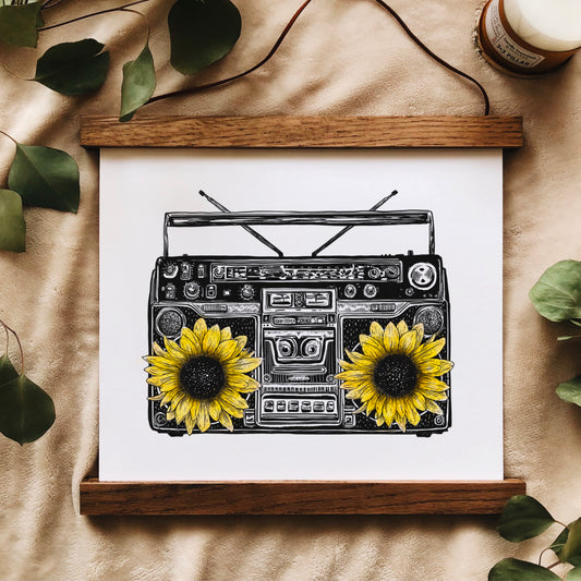 Sunflower Stereo Art Print