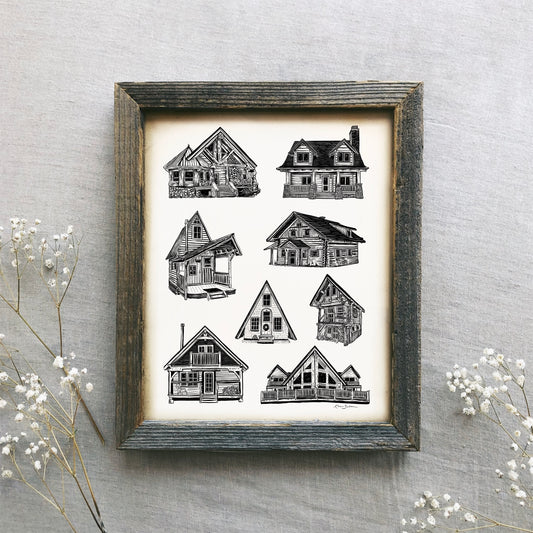 Cozy Homes and Cabins Art Print