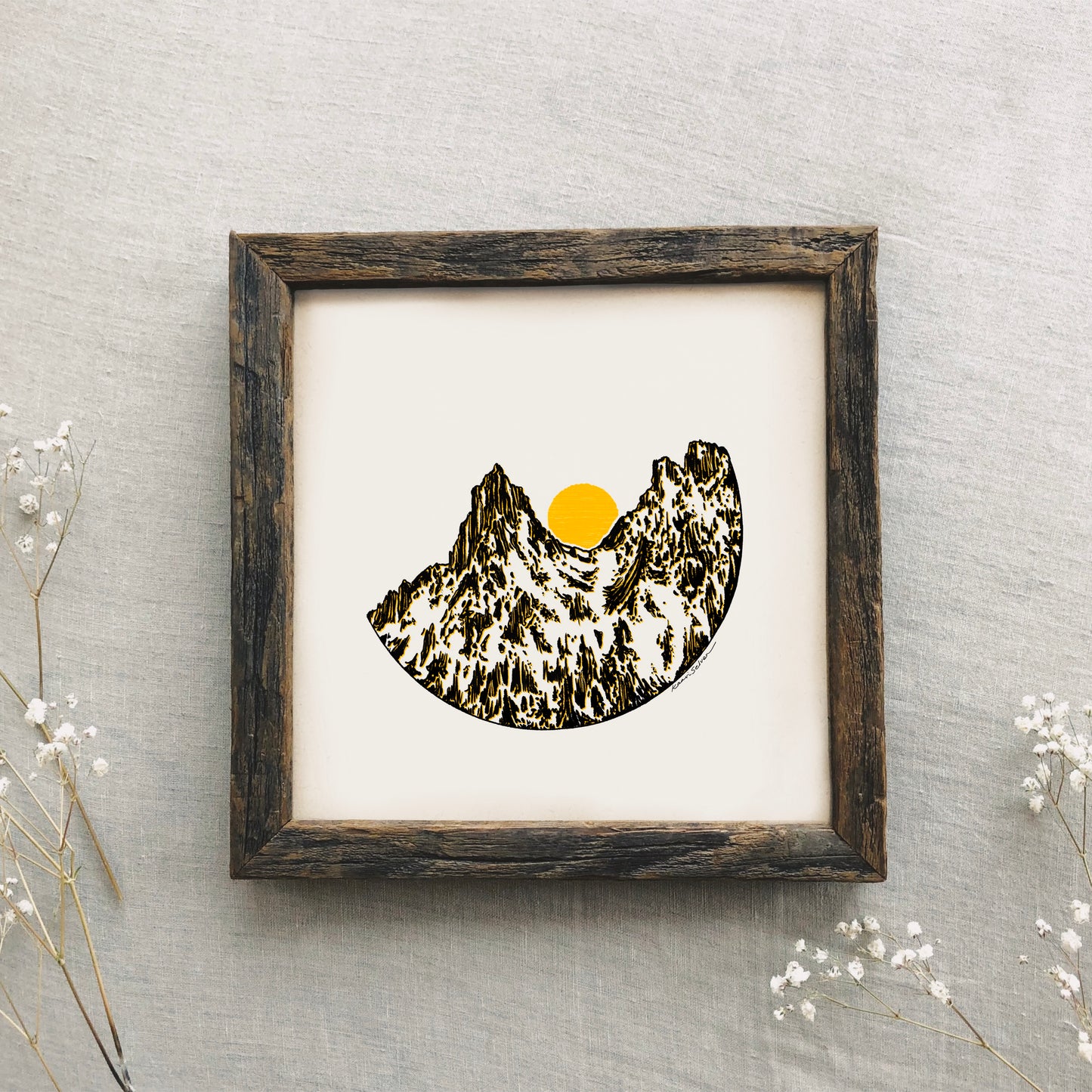 Mountain Sun Art Print