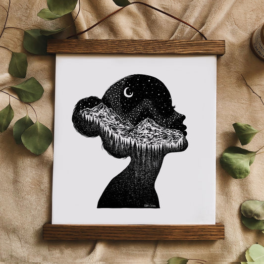 Mountainous Silhouette Art Print