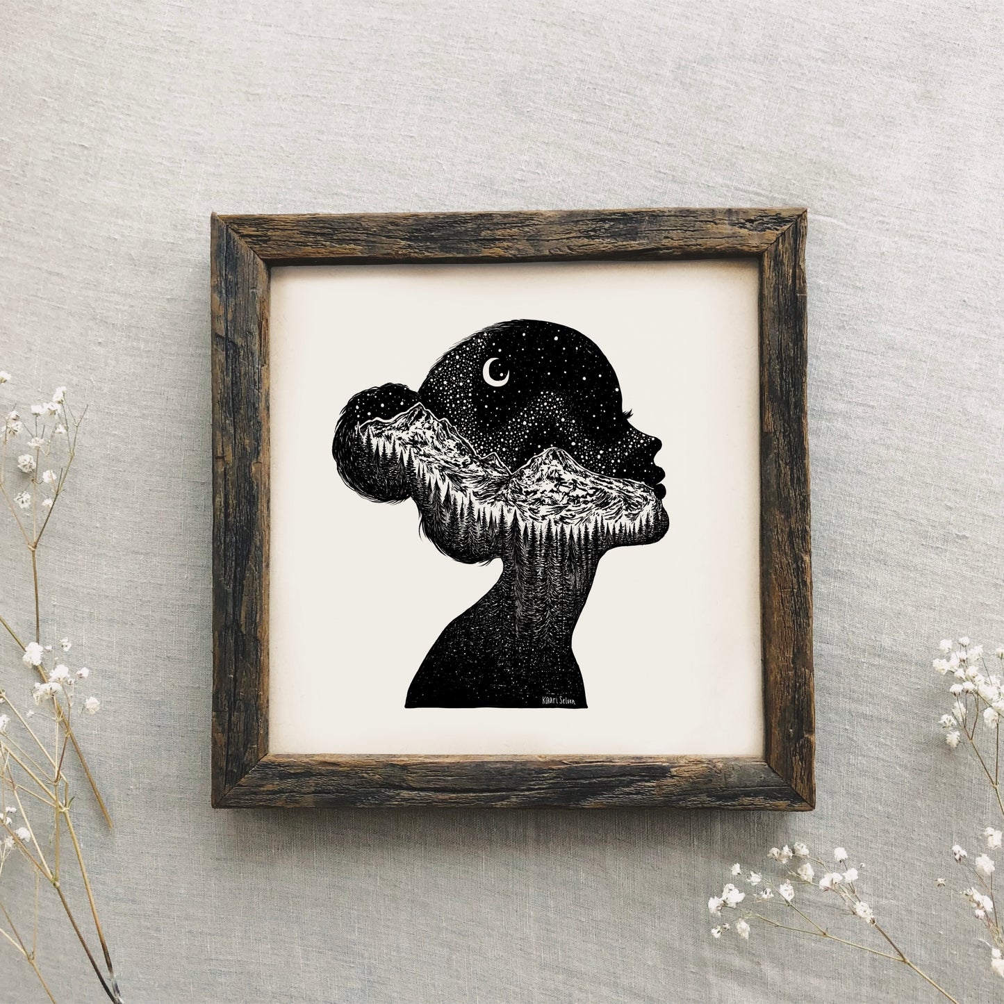 Mountainous Silhouette Art Print