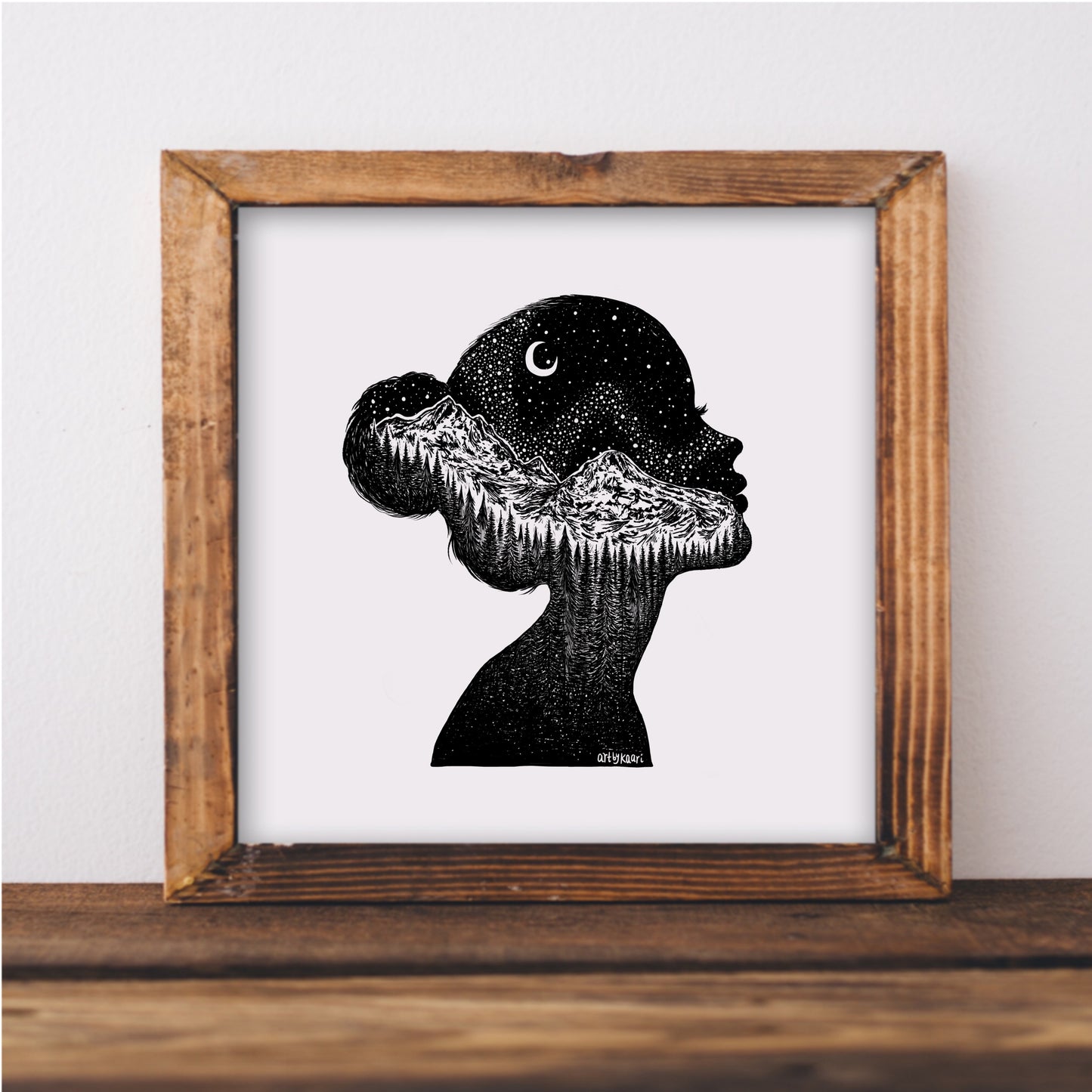 Mountainous Silhouette Art Print