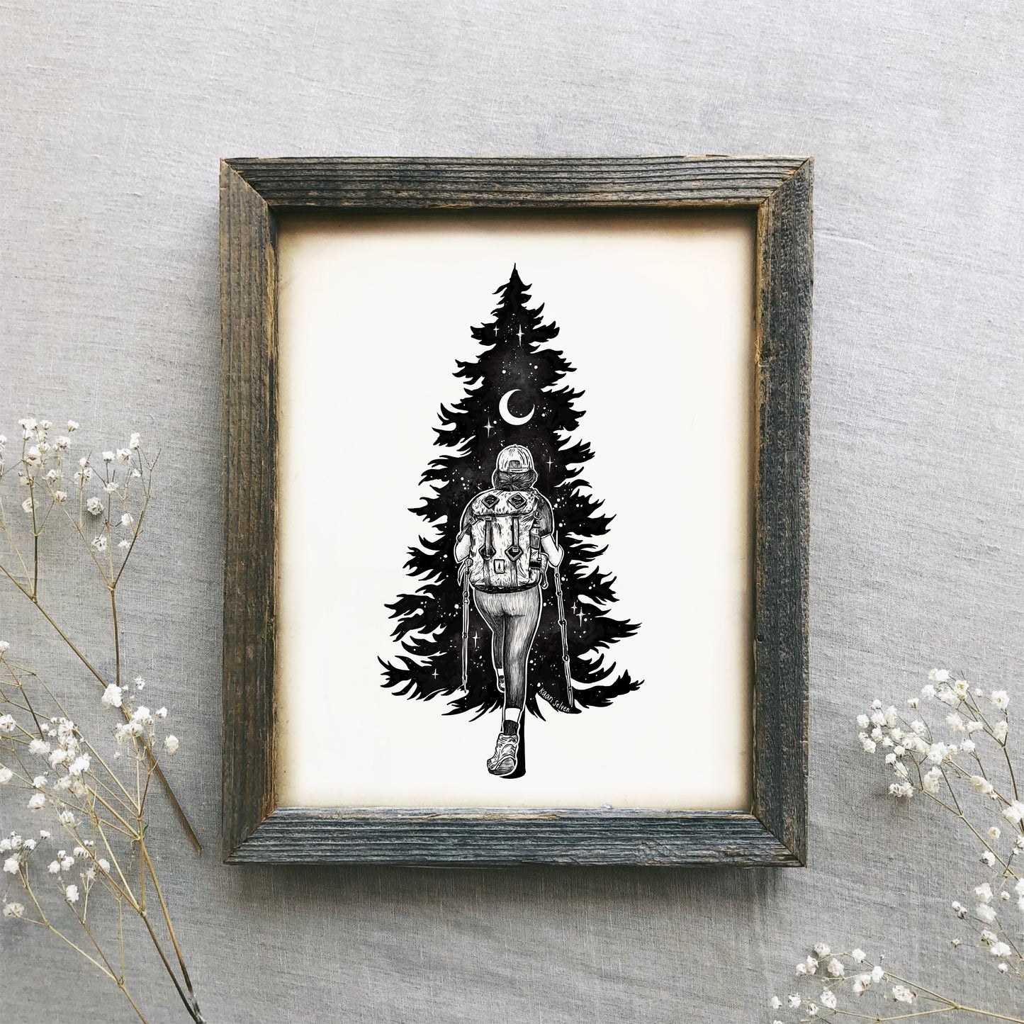 Hiker + Tree Art Print