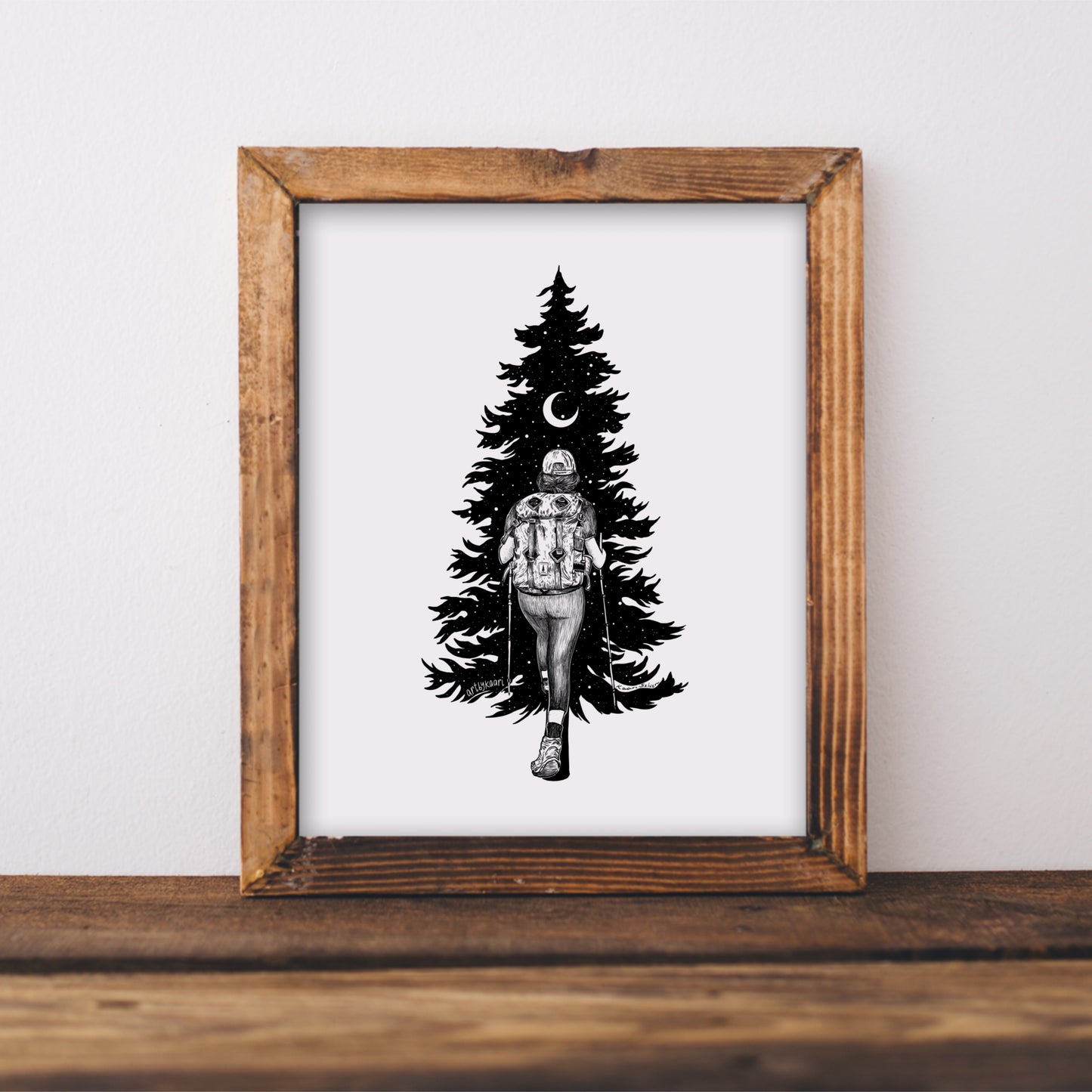 Hiker + Tree Art Print