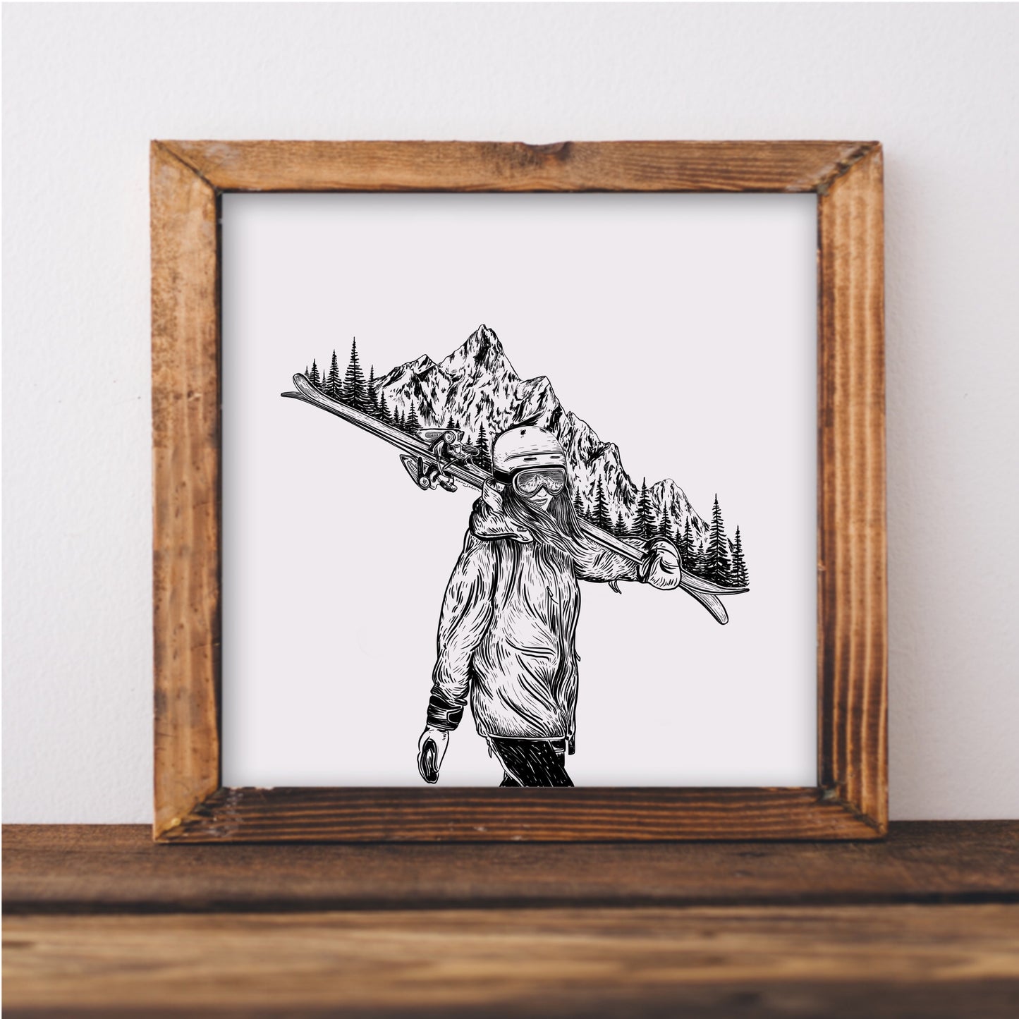 Mountain Ski Girl Art Print