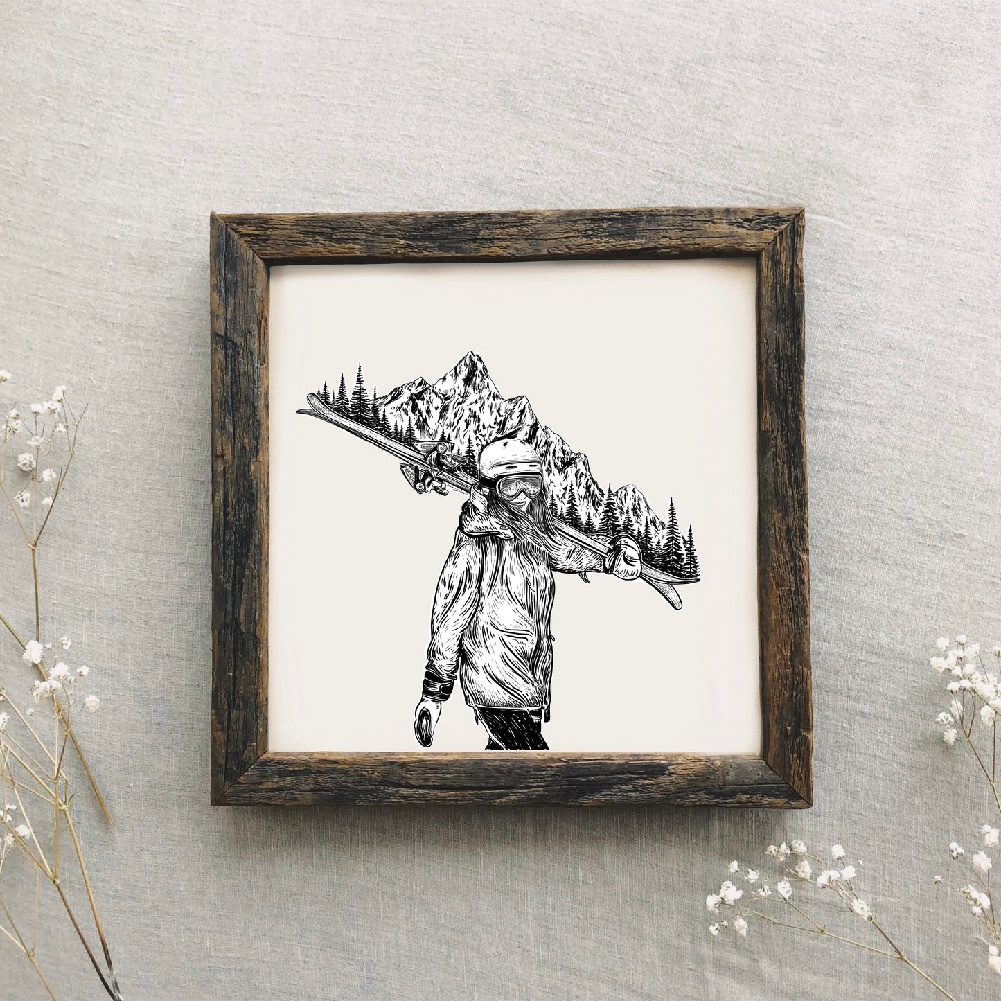Mountain Ski Girl Art Print