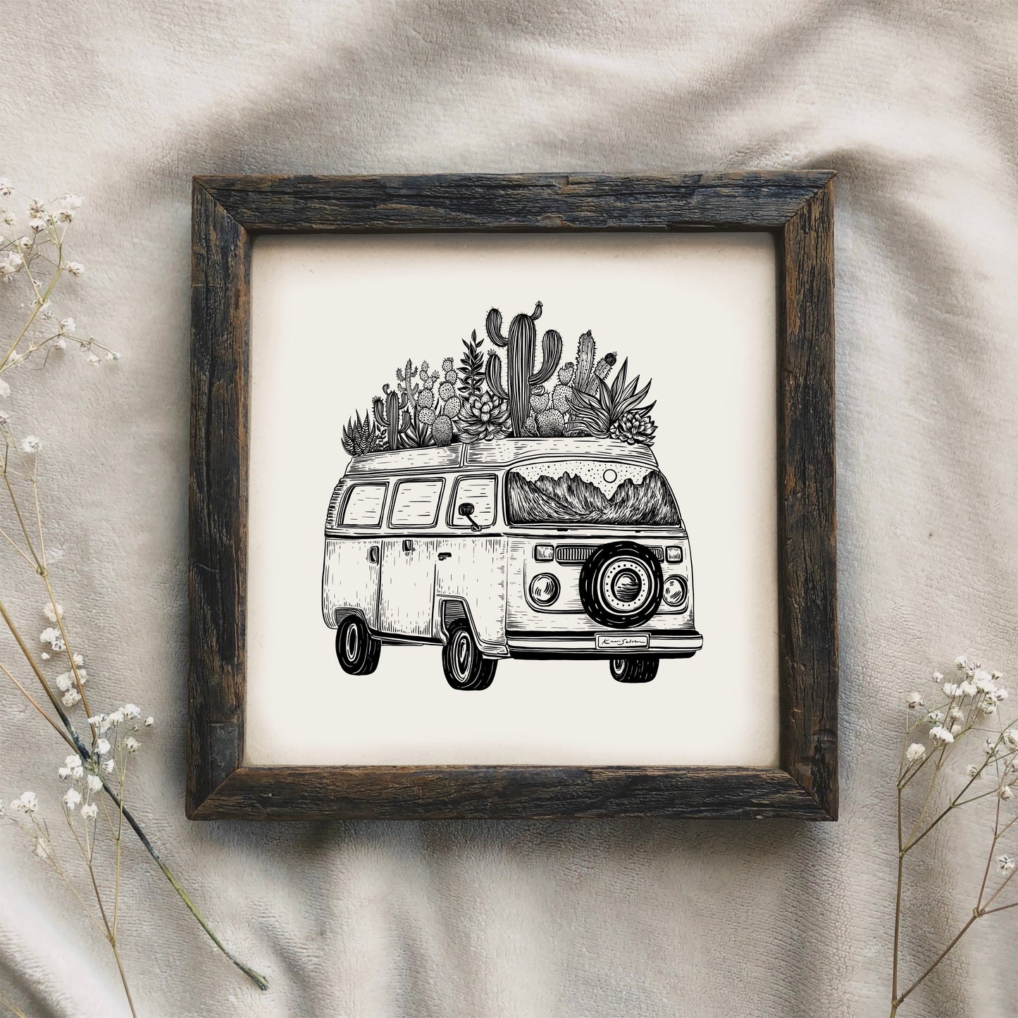 Cactus Van Art Print
