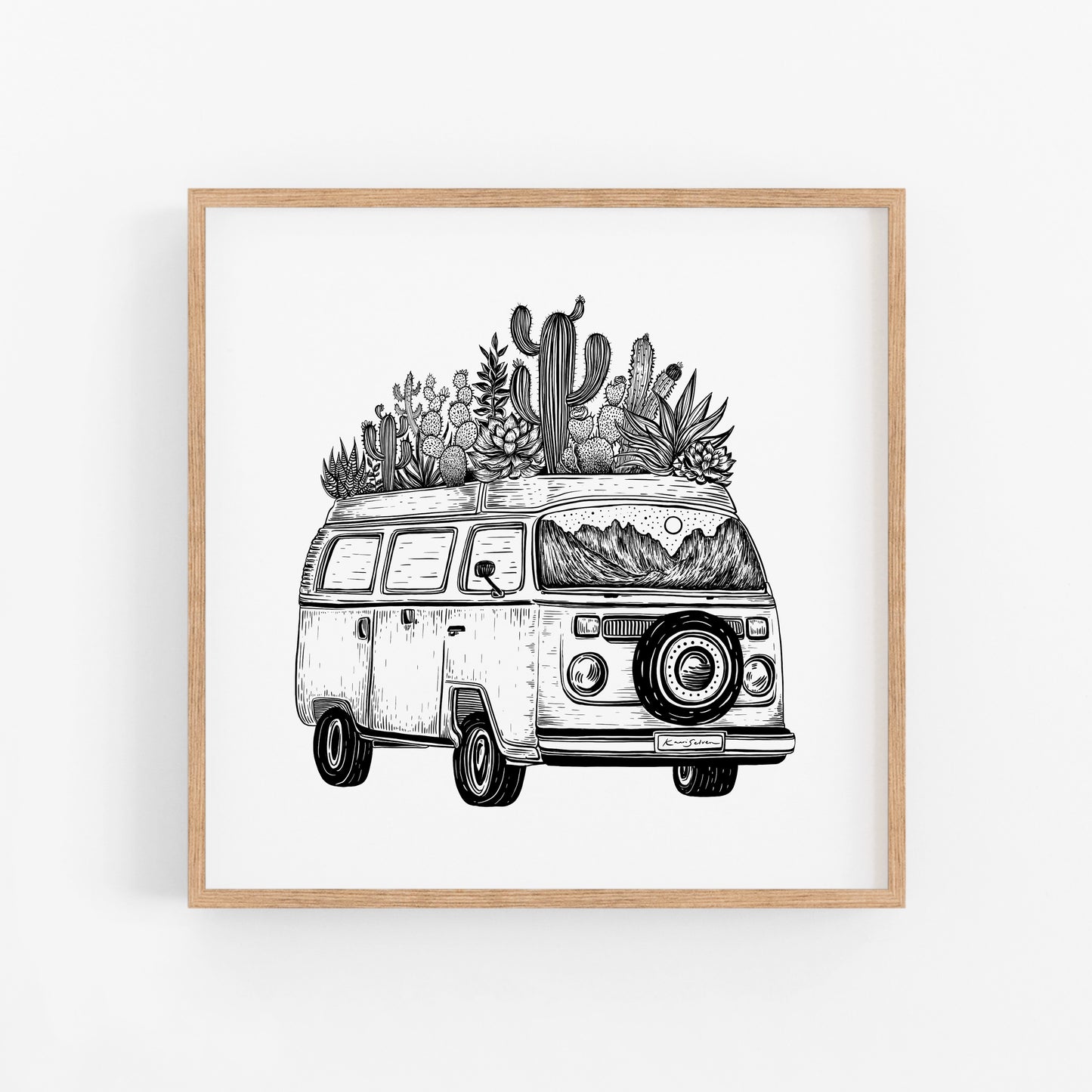 Cactus Van Art Print