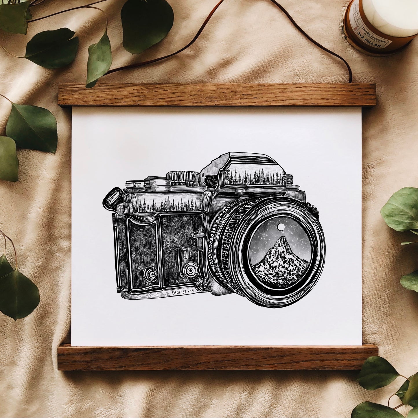 Camera + Mountain Lens Art Print