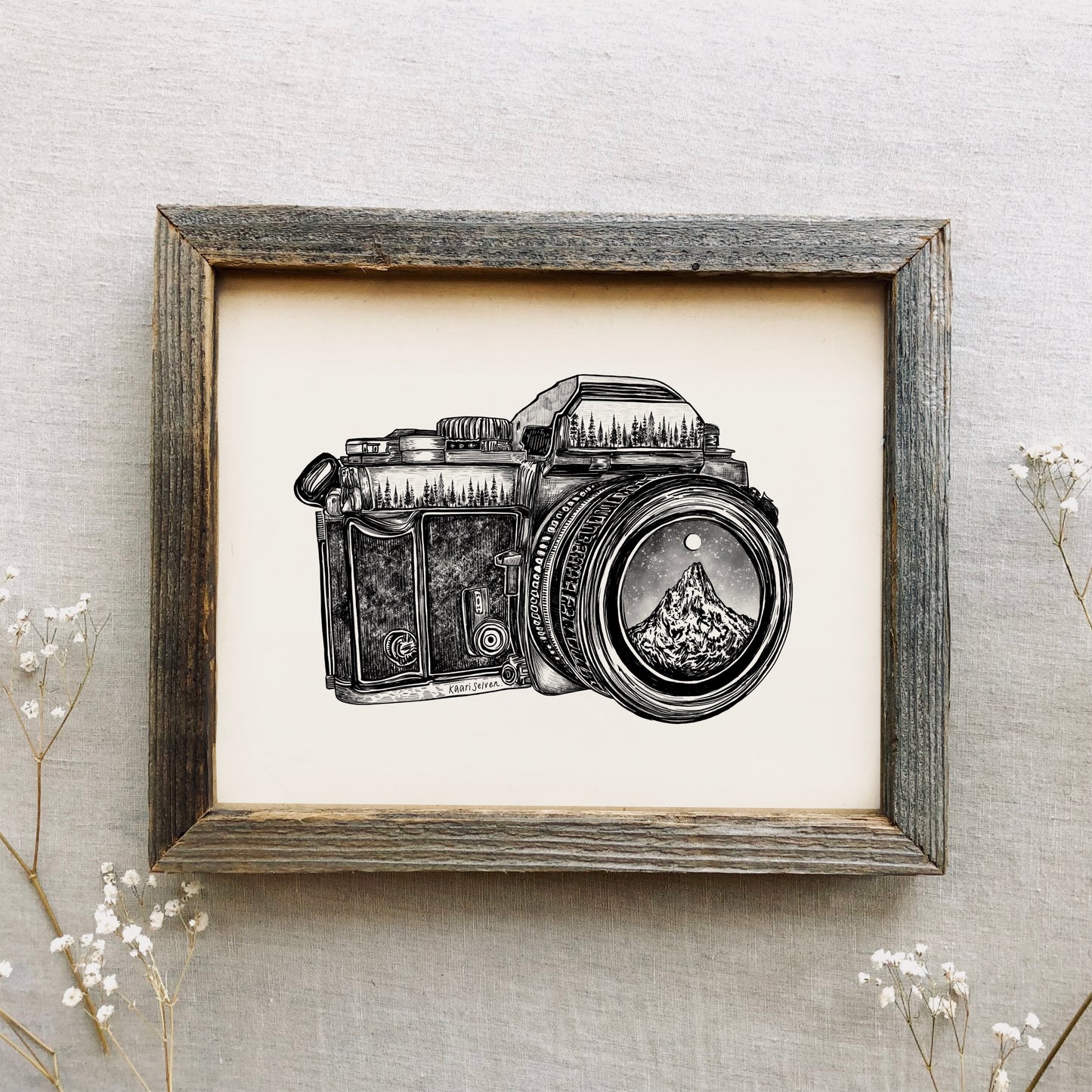 Camera + Mountain Lens Art Print