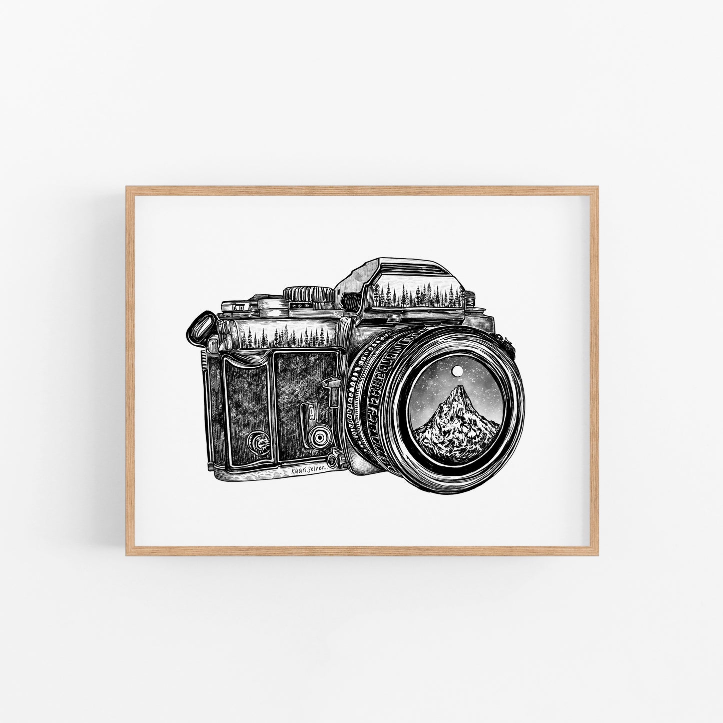 Camera + Mountain Lens Art Print