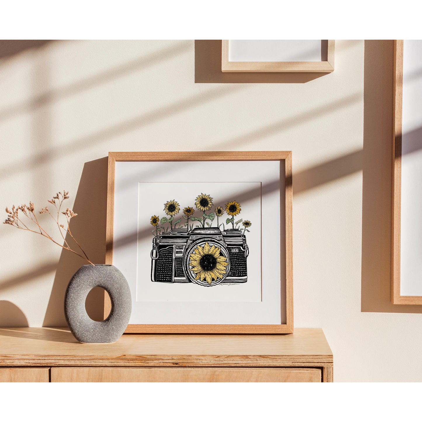 Sunflower Camera in Color Art Print