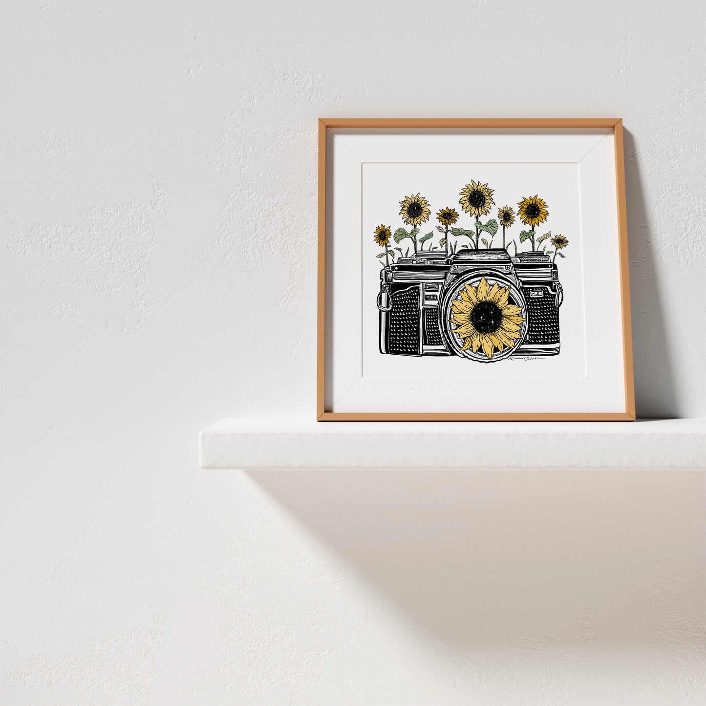 Sunflower Camera in Color Art Print
