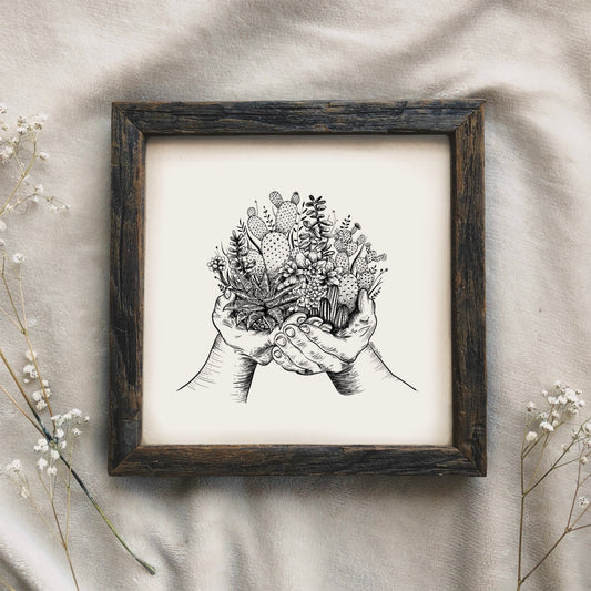 Cactus and Succulent Hands Art Print