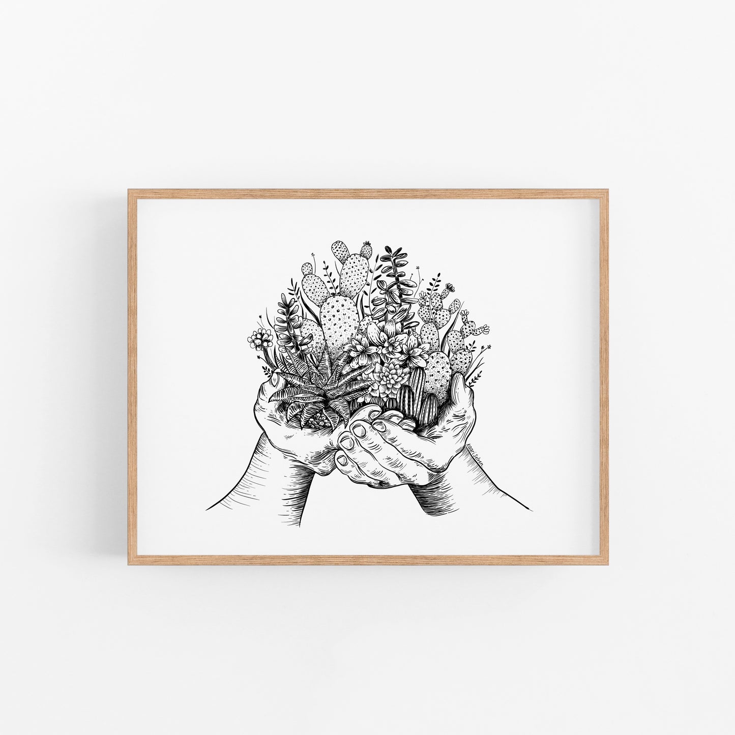 Cactus and Succulent Hands Art Print