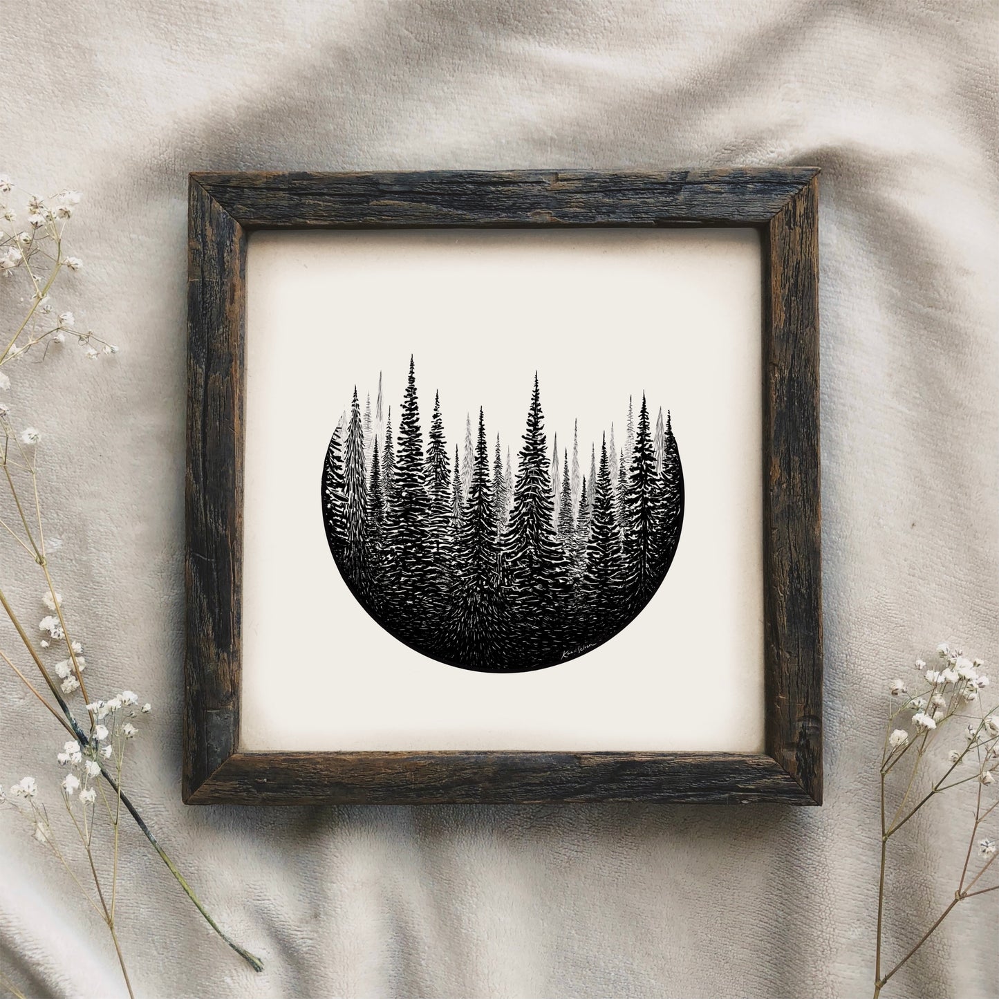Treescape Circle Art Print