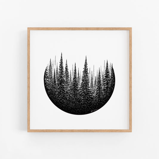 Treescape Circle Art Print