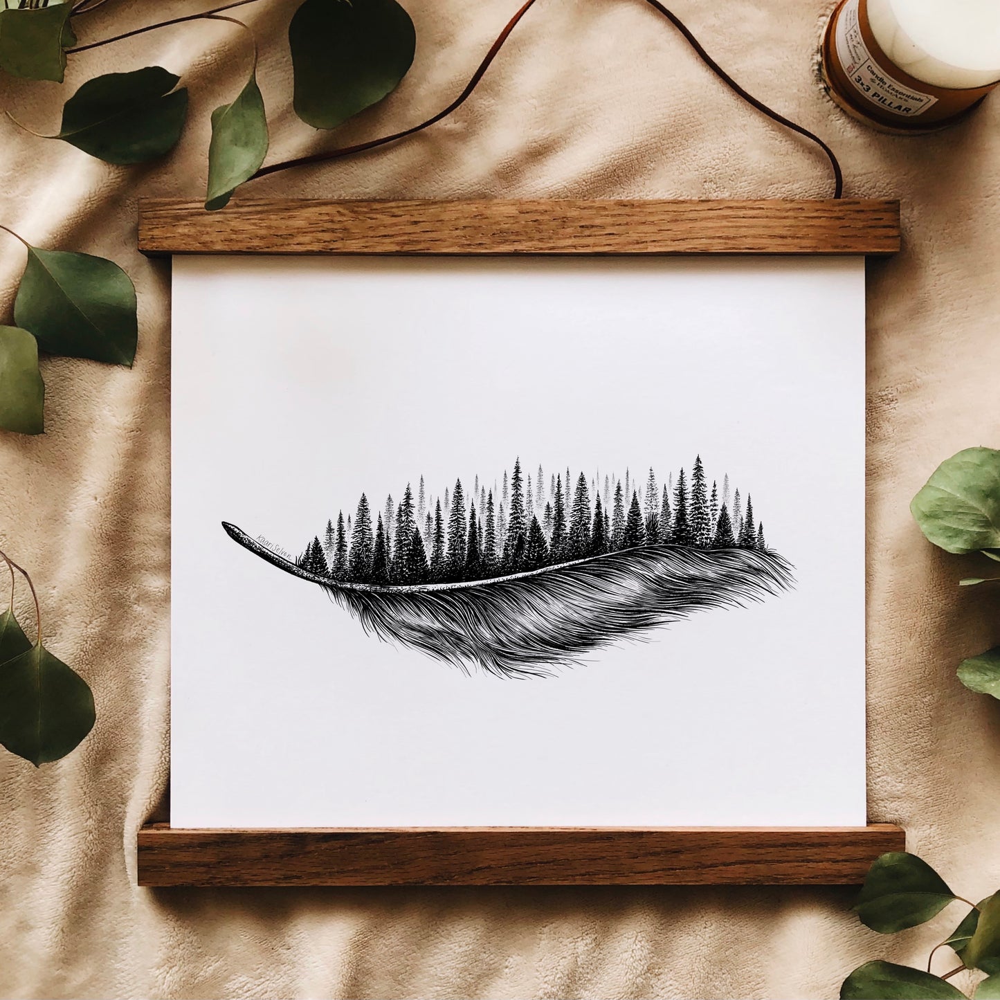 Feathered Treescape Art Print