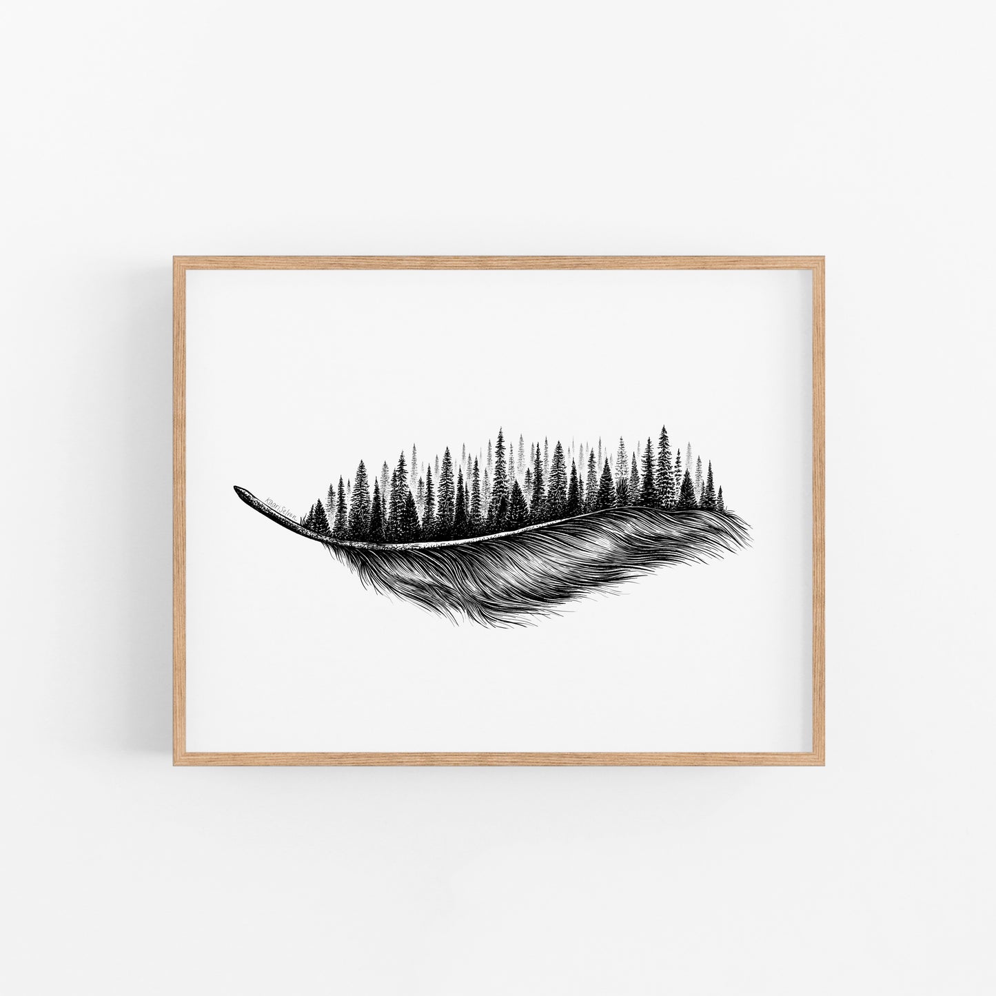 Feathered Treescape Art Print