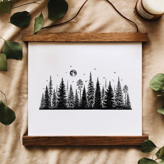 Treescape Line Art Print