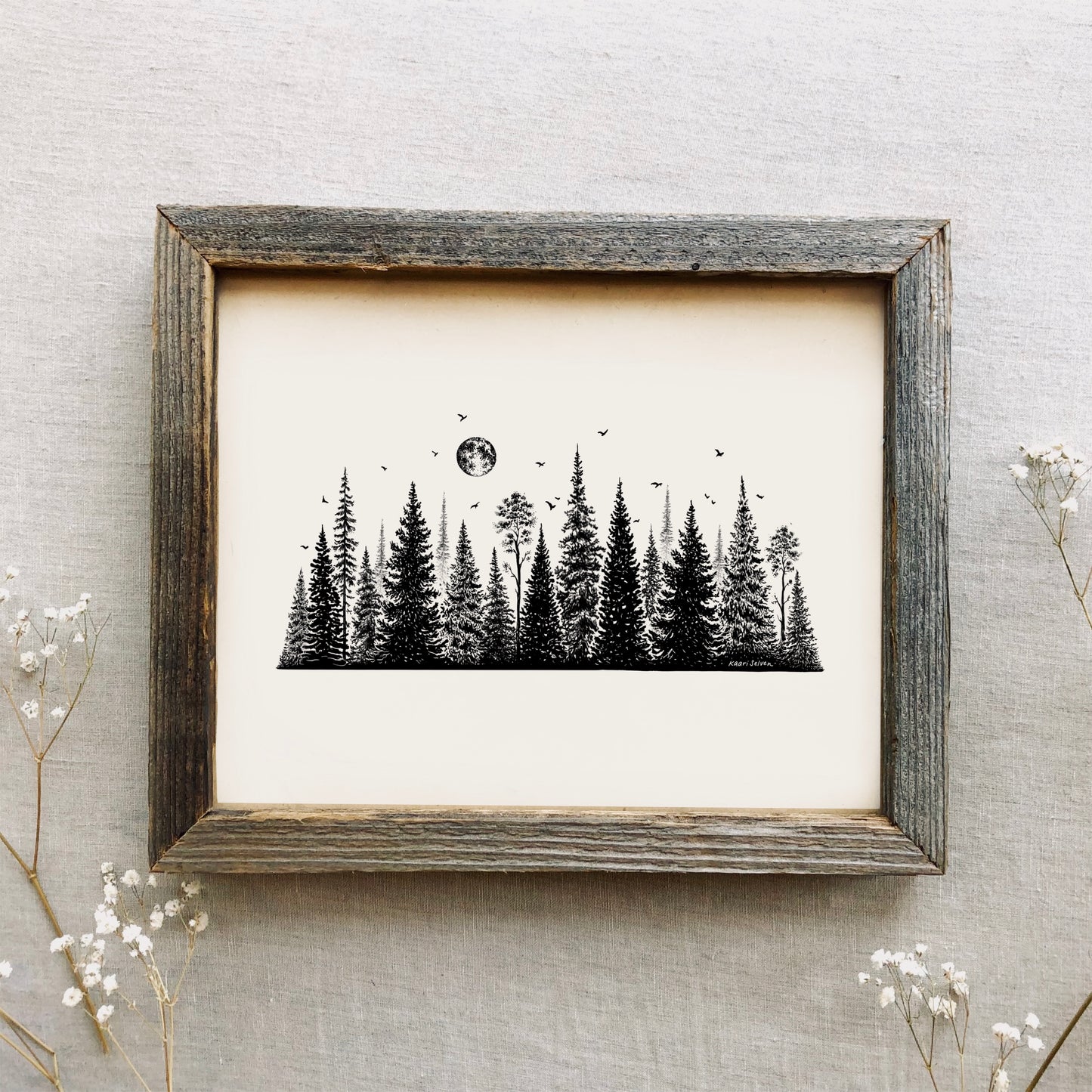 Treescape Line Art Print