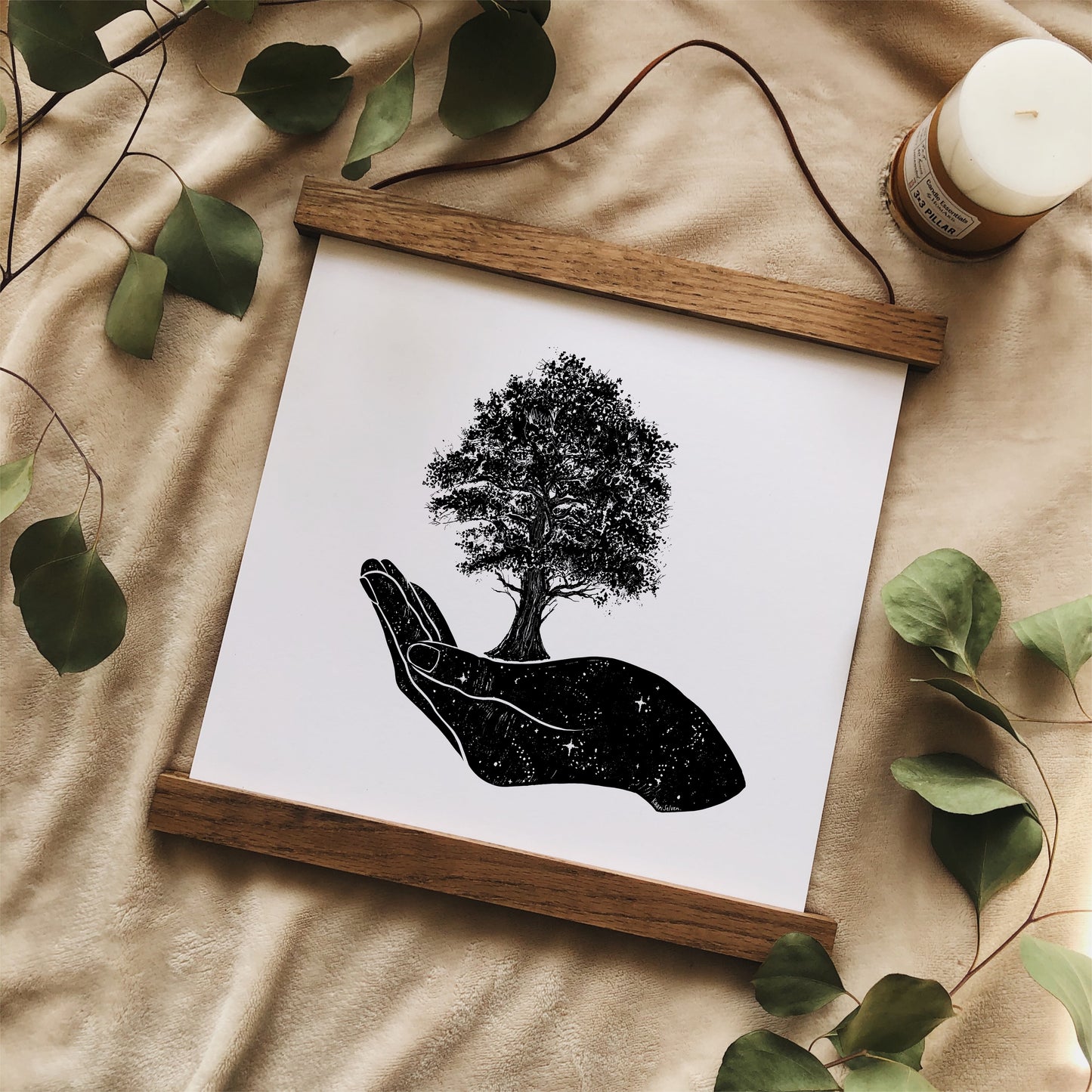 Tree in Hand Art Print