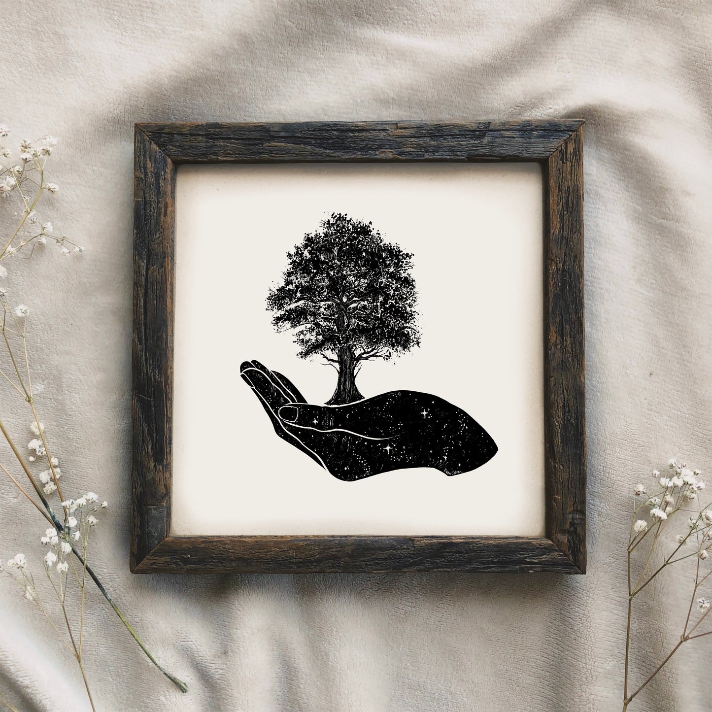 Tree in Hand Art Print