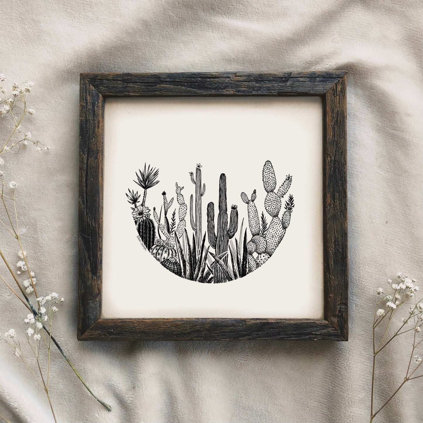 Cacti Circle Art Print